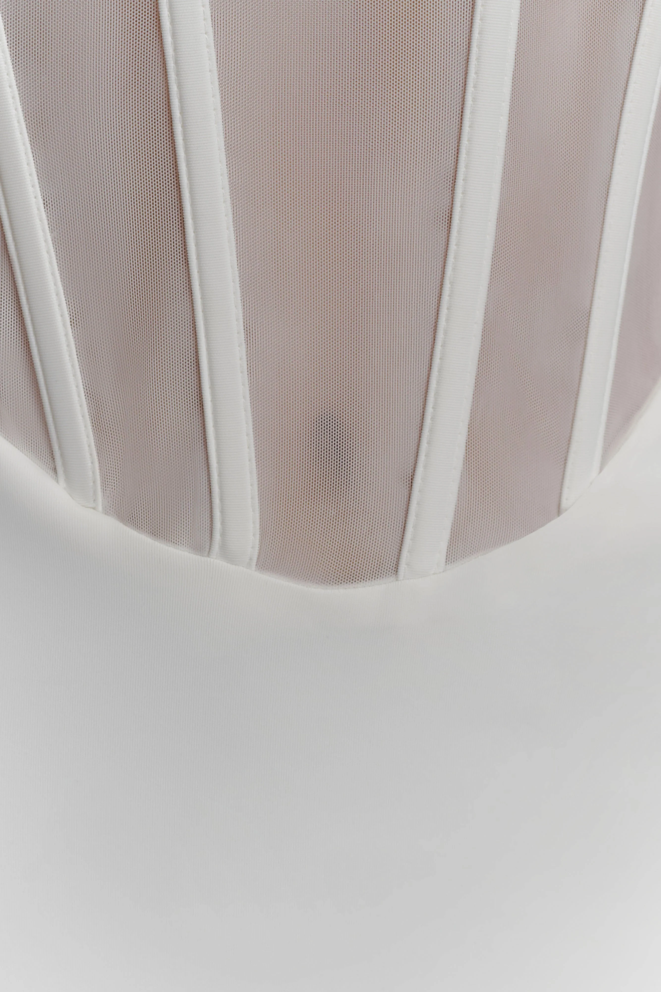 Palmer Mesh Corset Mini Dress - Ivory - Image 6