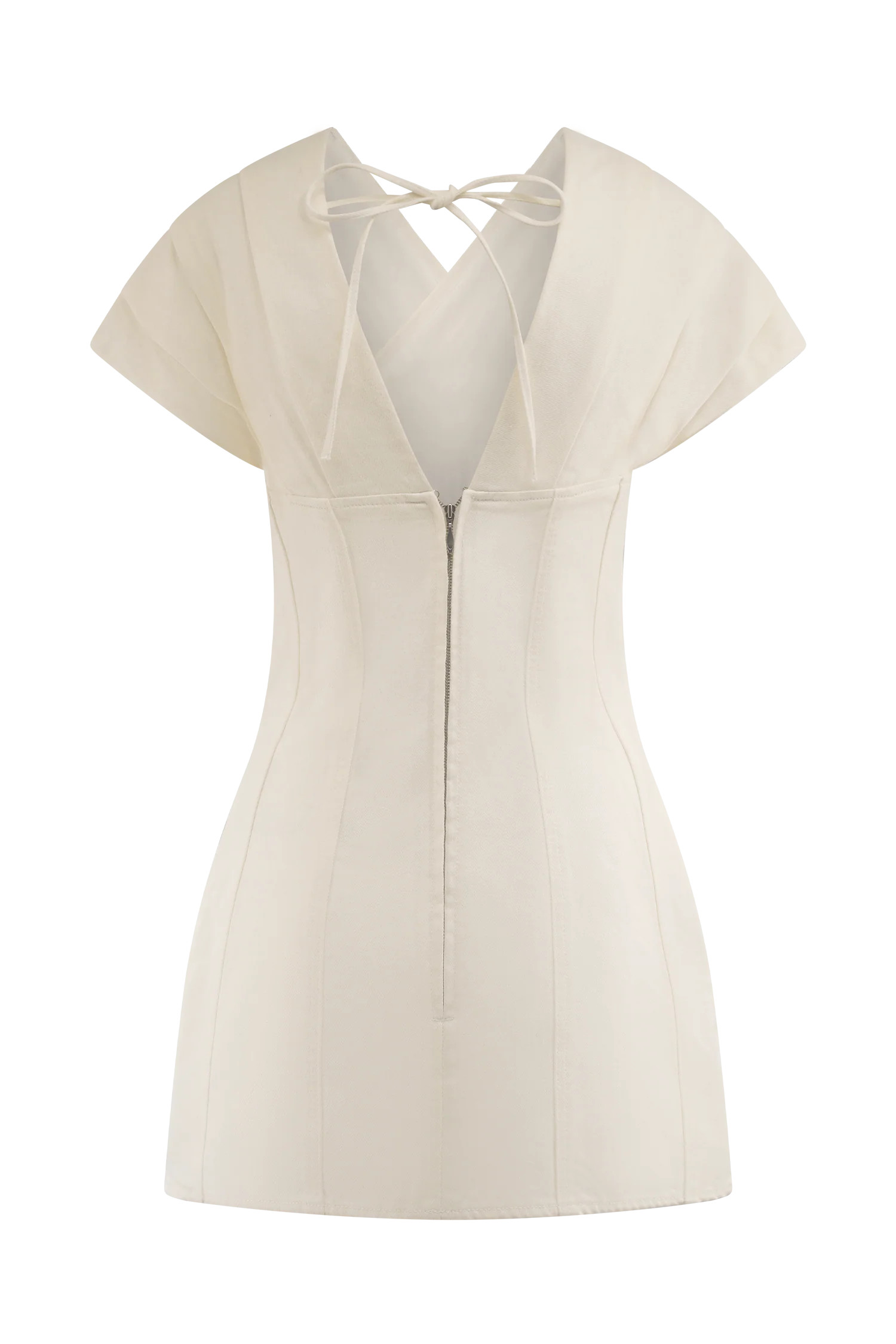 Pascale Off Shoulder Denim Mini Dress - White - Image 10