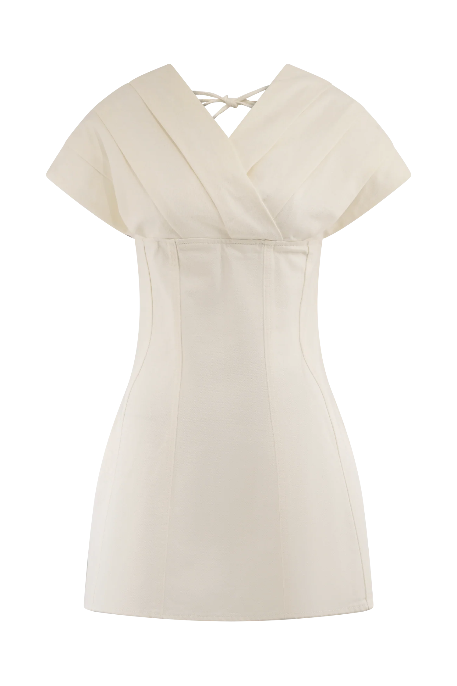 Pascale Off Shoulder Denim Mini Dress - White - Image 11