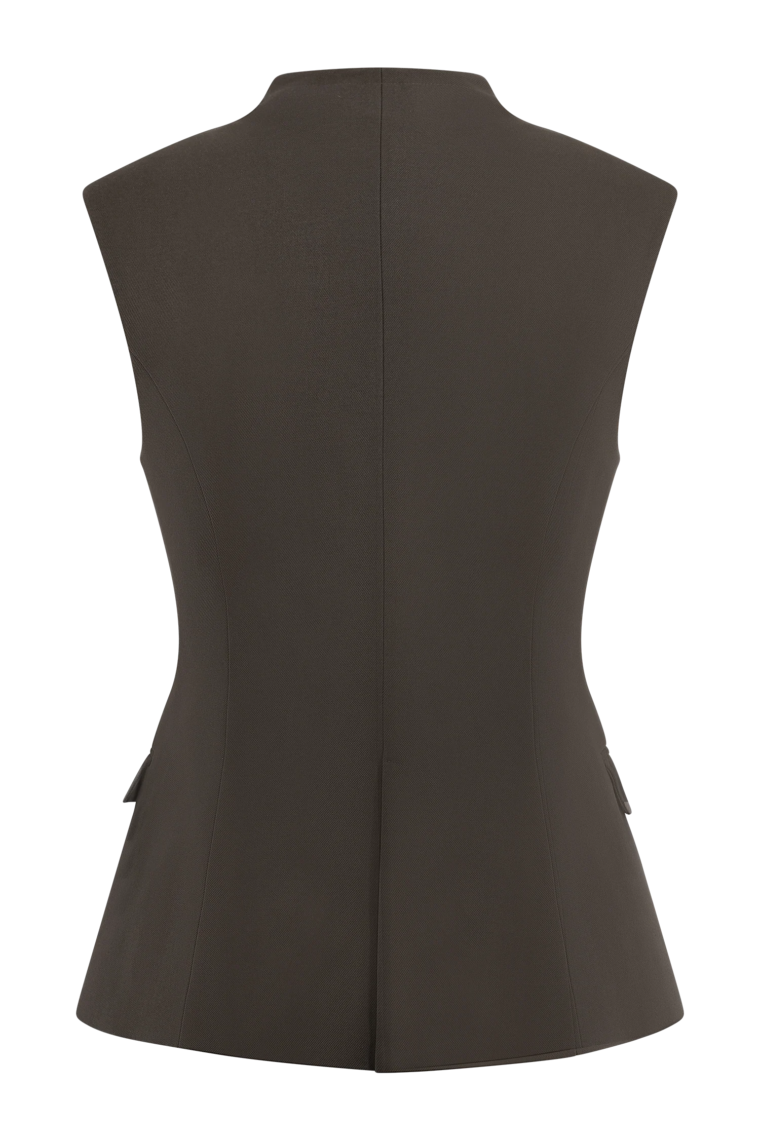 Penelope Suiting Sleeveless Blazer - Chocolate - Image 8