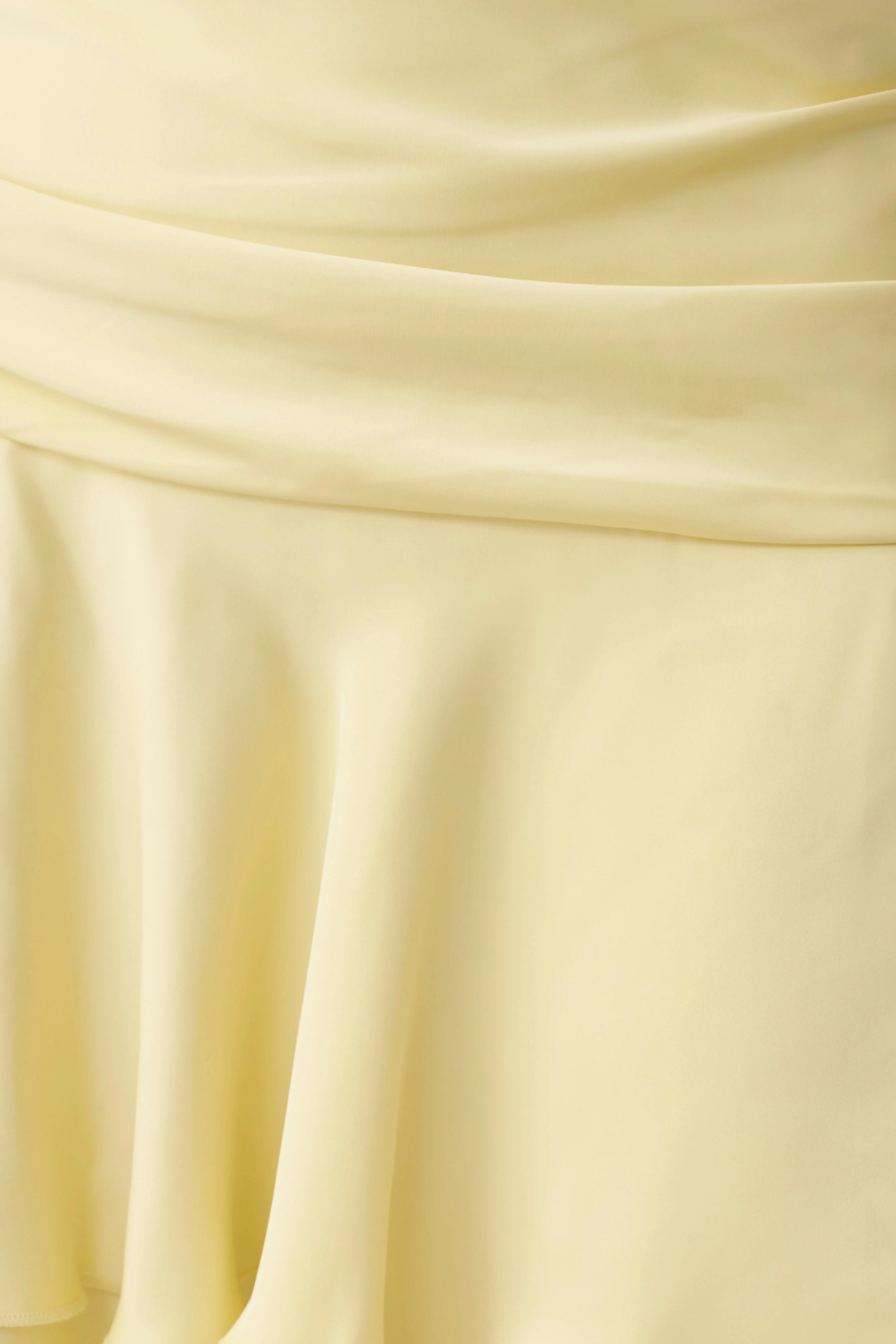 Poppy Satin Halter Mini Dress - Lemon - Image 7