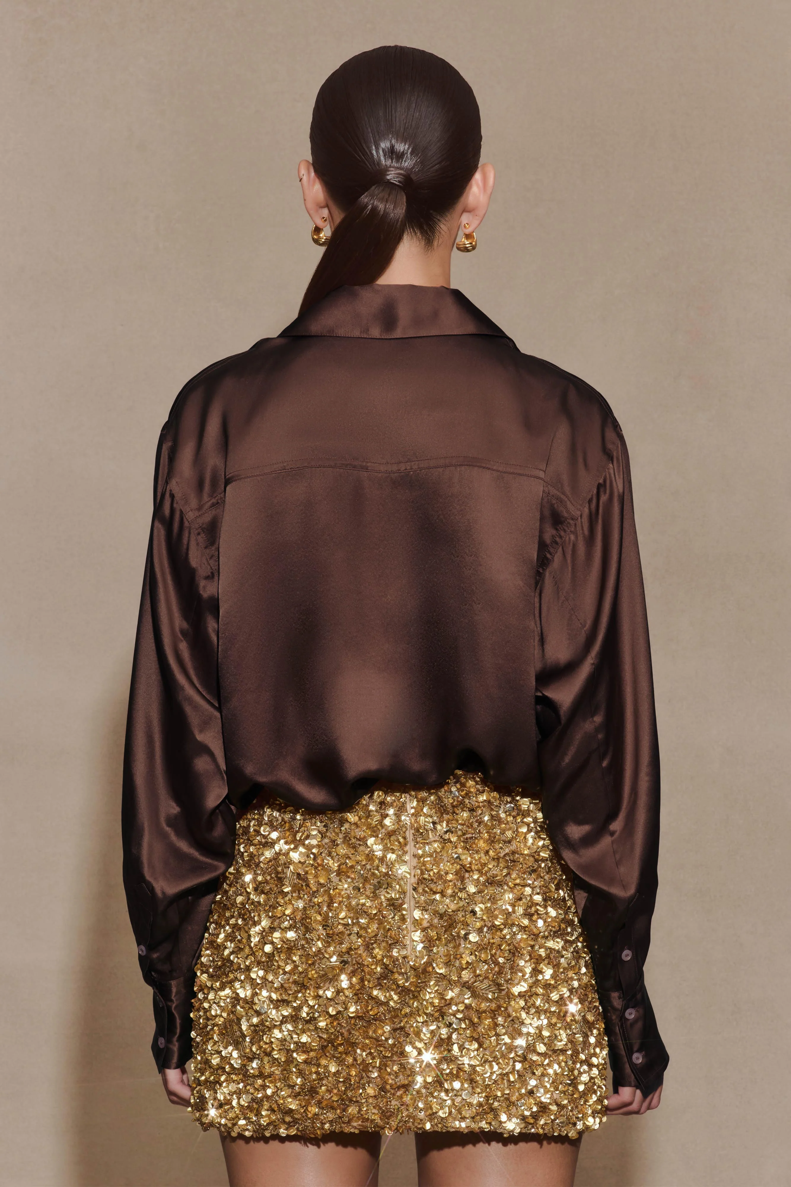 Porter Hand Beaded Mini Skirt - Gold - Image 6
