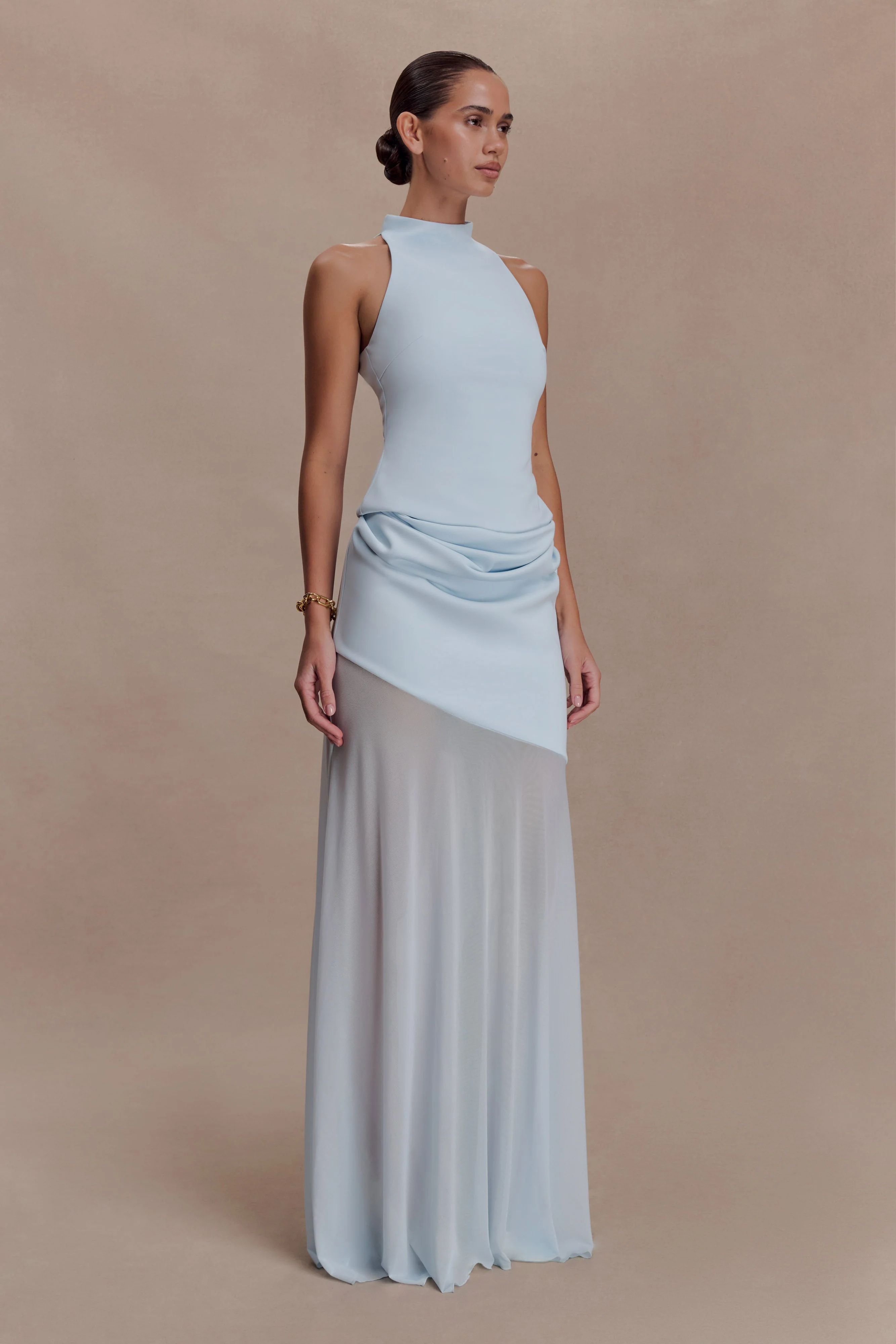 Portia Scuba Sleeveless Top - Pale Blue - Image 4