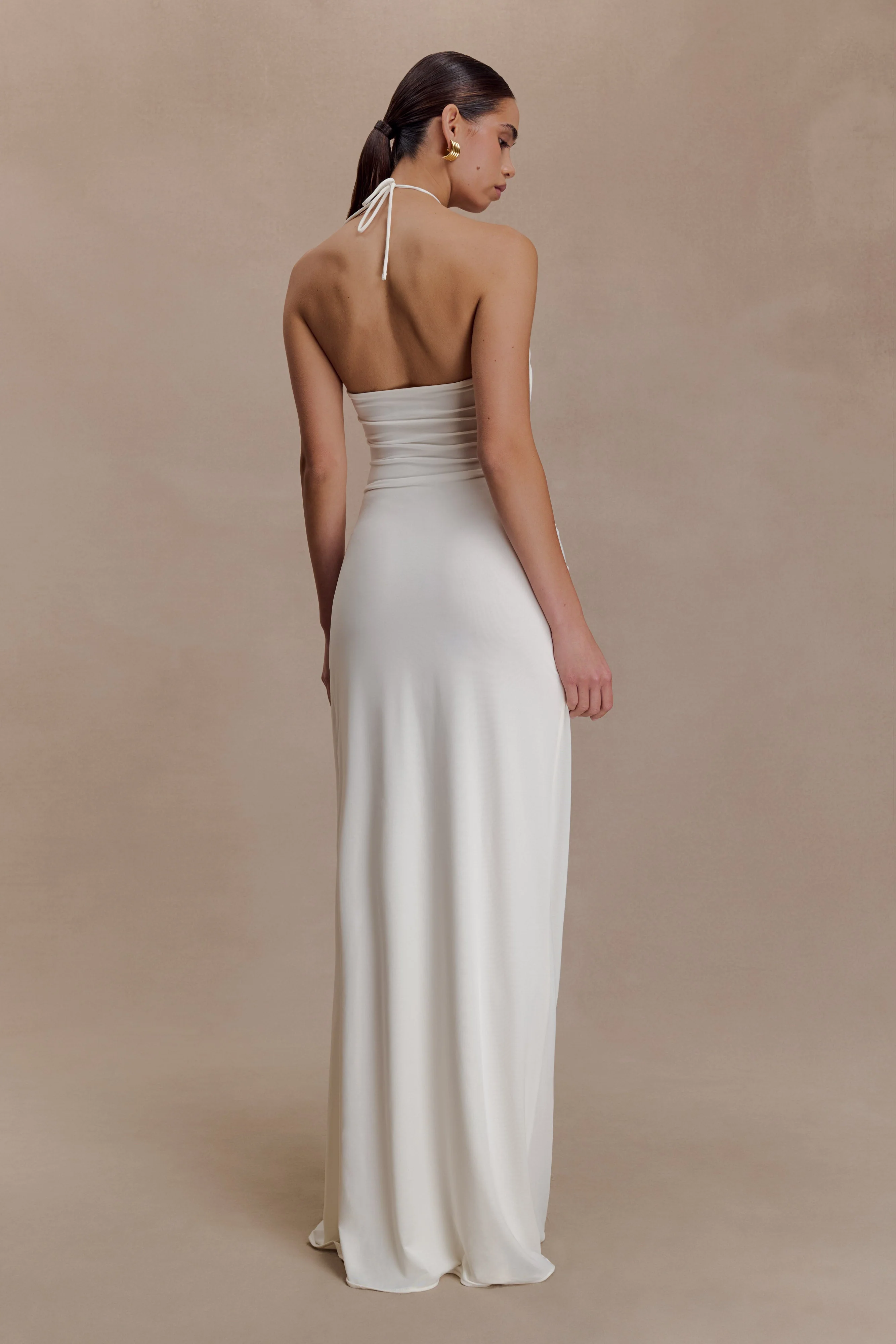 Quincy Halter Maxi Dress With Hardware - Ivory - Image 2