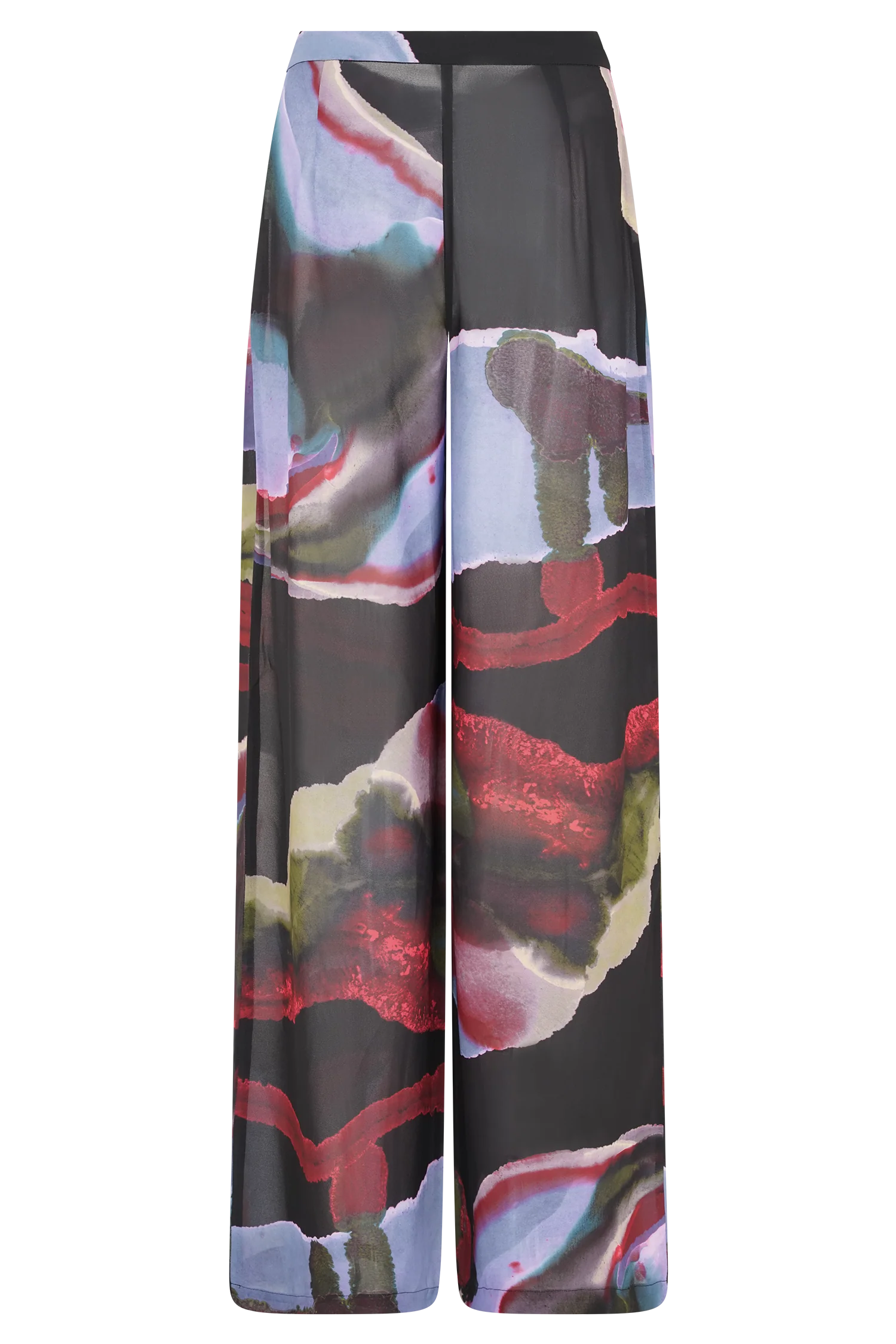 Rachel Chiffon Straight Leg Pants - Multi Fluid Reverie Print - Image 8
