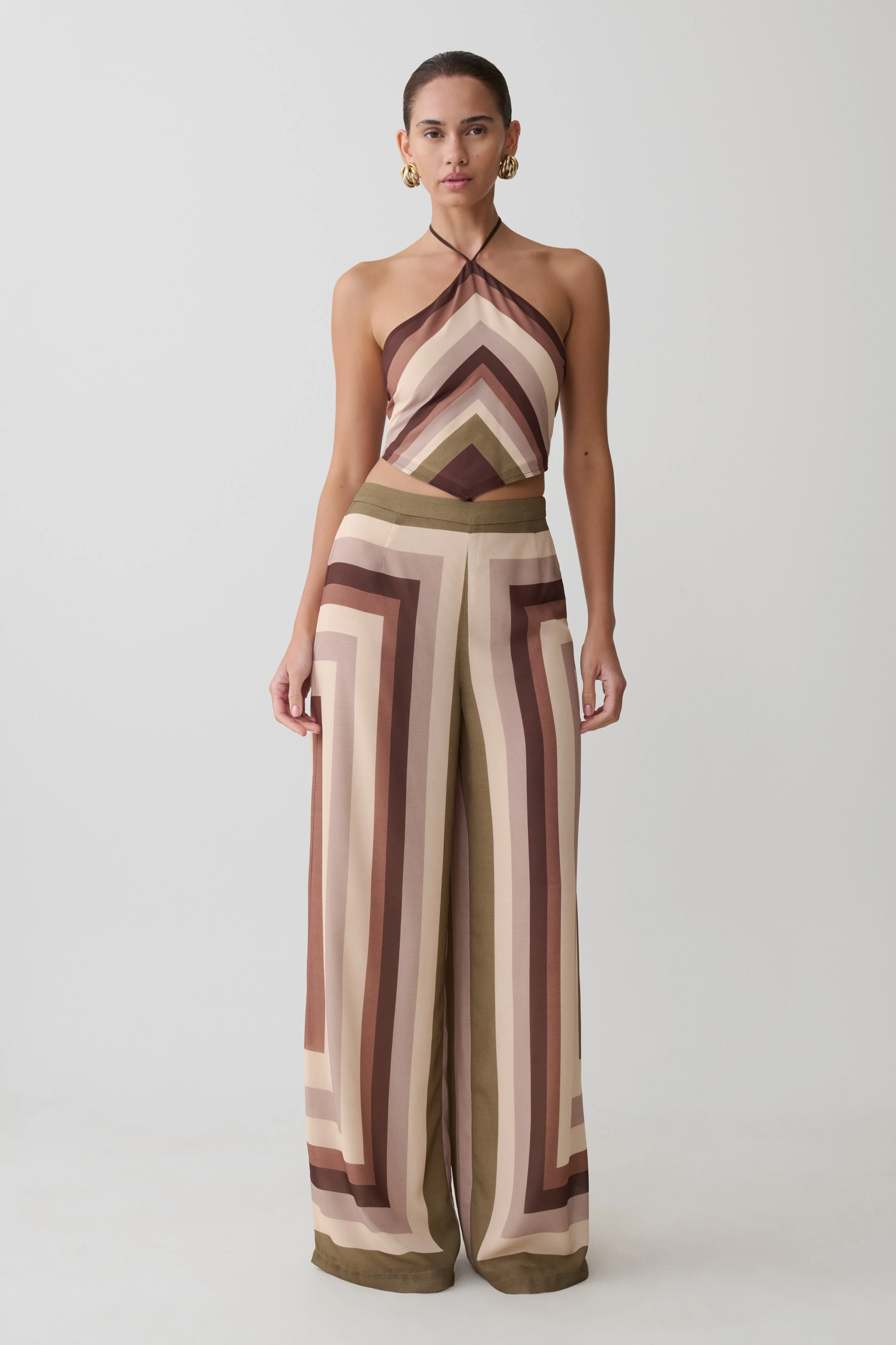 Rachel Chiffon Straight Leg Pants - Multi Stripe - Image 3