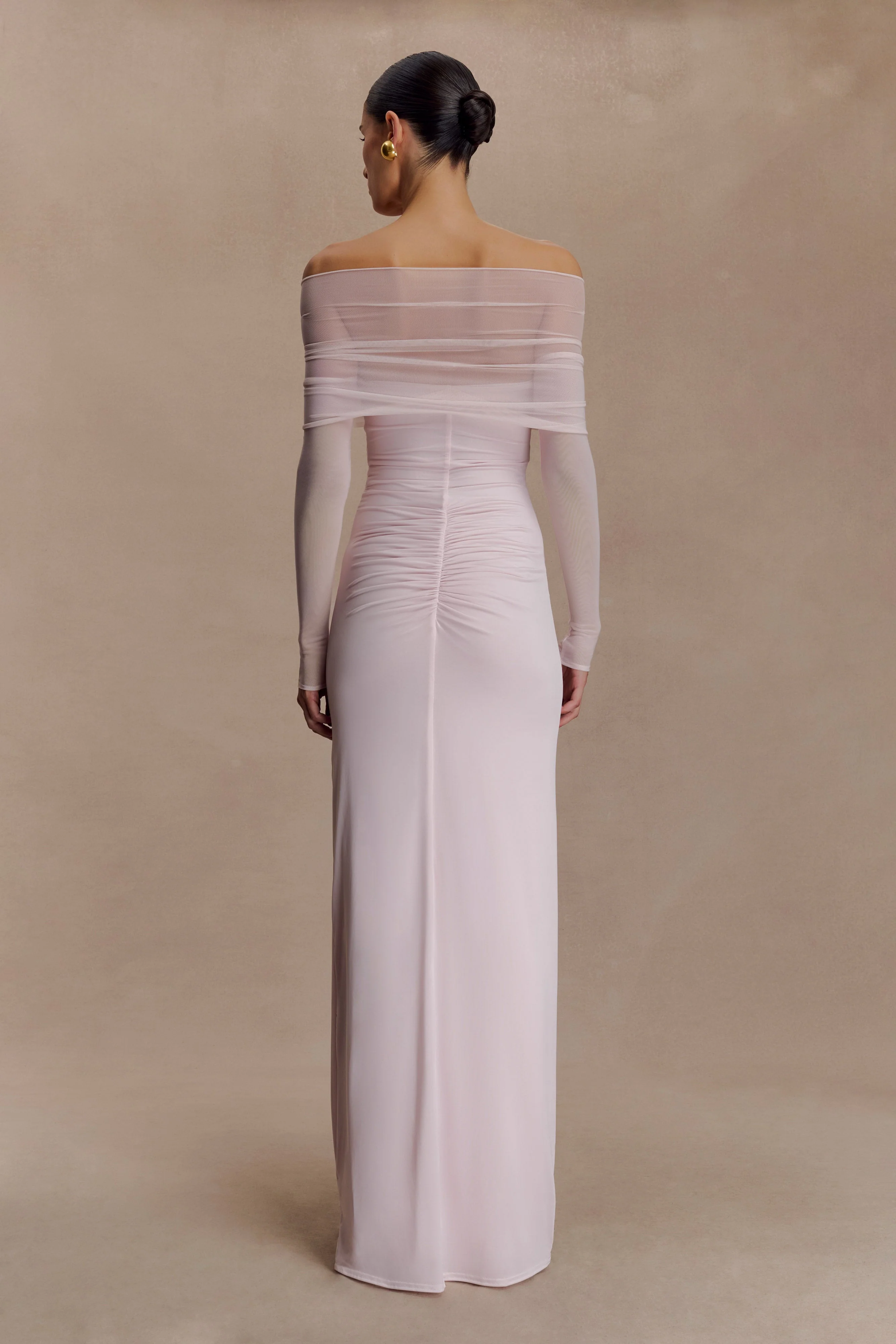Rafaella Slinky And Mesh Maxi Dress - Pale Pink - Image 2