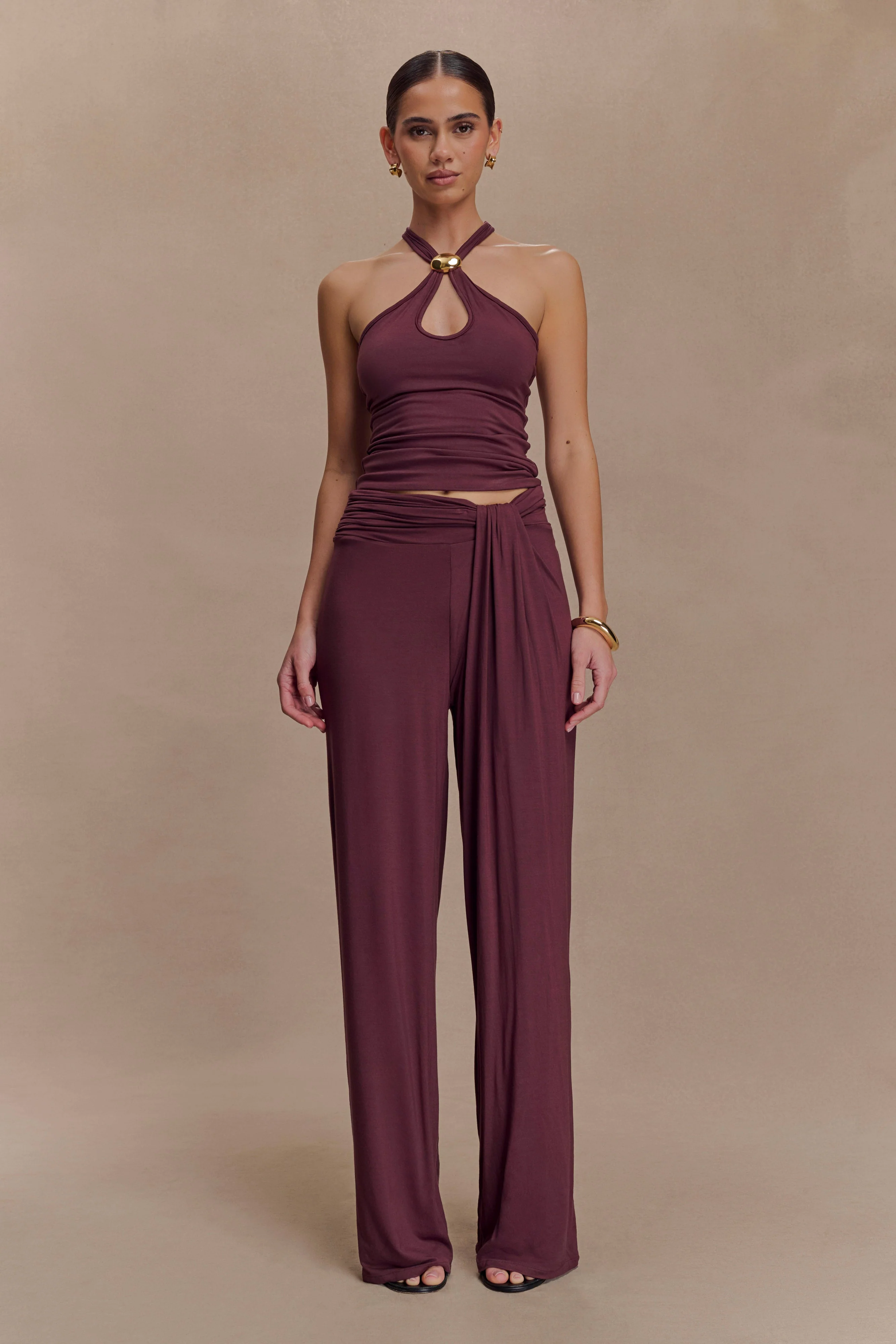 Ramona Modal Tank Top With Hardware - Mahogany - Image 4