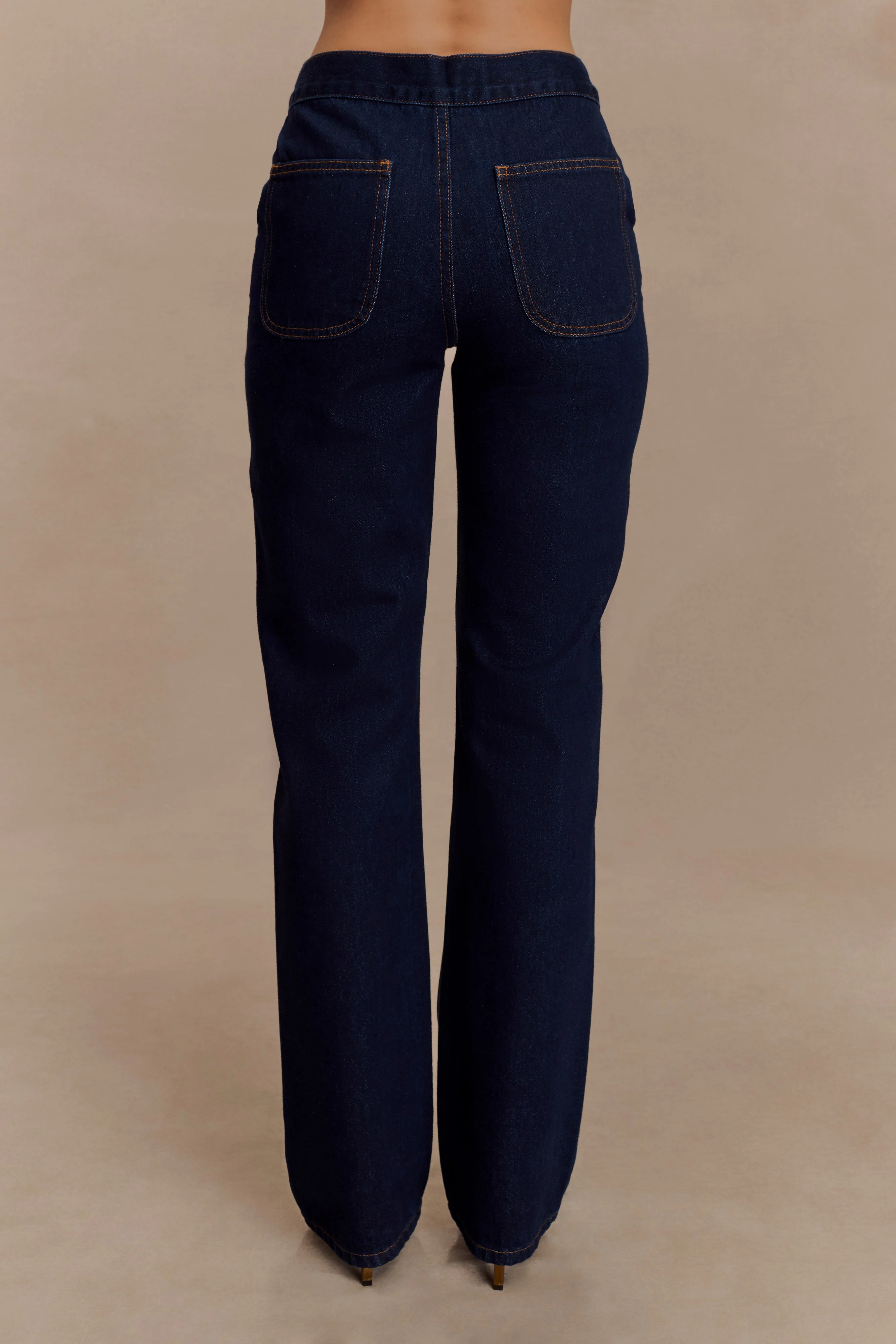 Remington V Front Straight Leg Jeans - Indigo Blue - Image 2