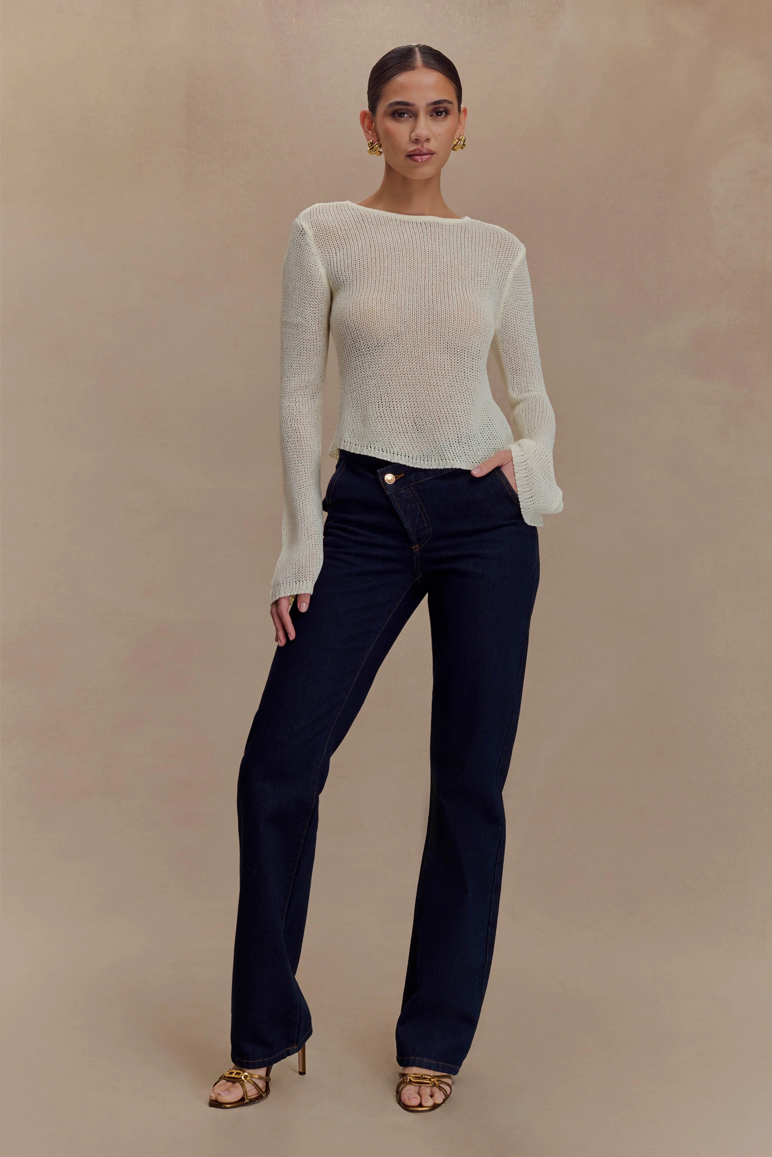 Remington V Front Straight Leg Jeans - Indigo Blue - Image 5