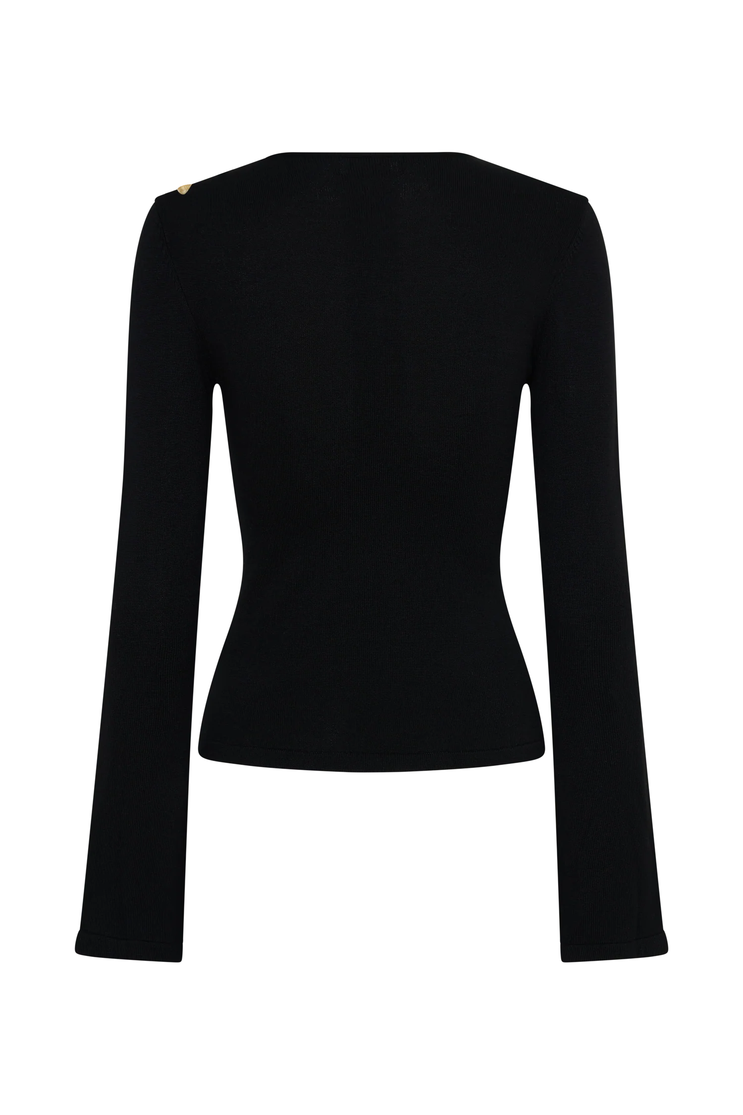 Ricky Knit Long Sleeve Longline Top - Black - Image 7
