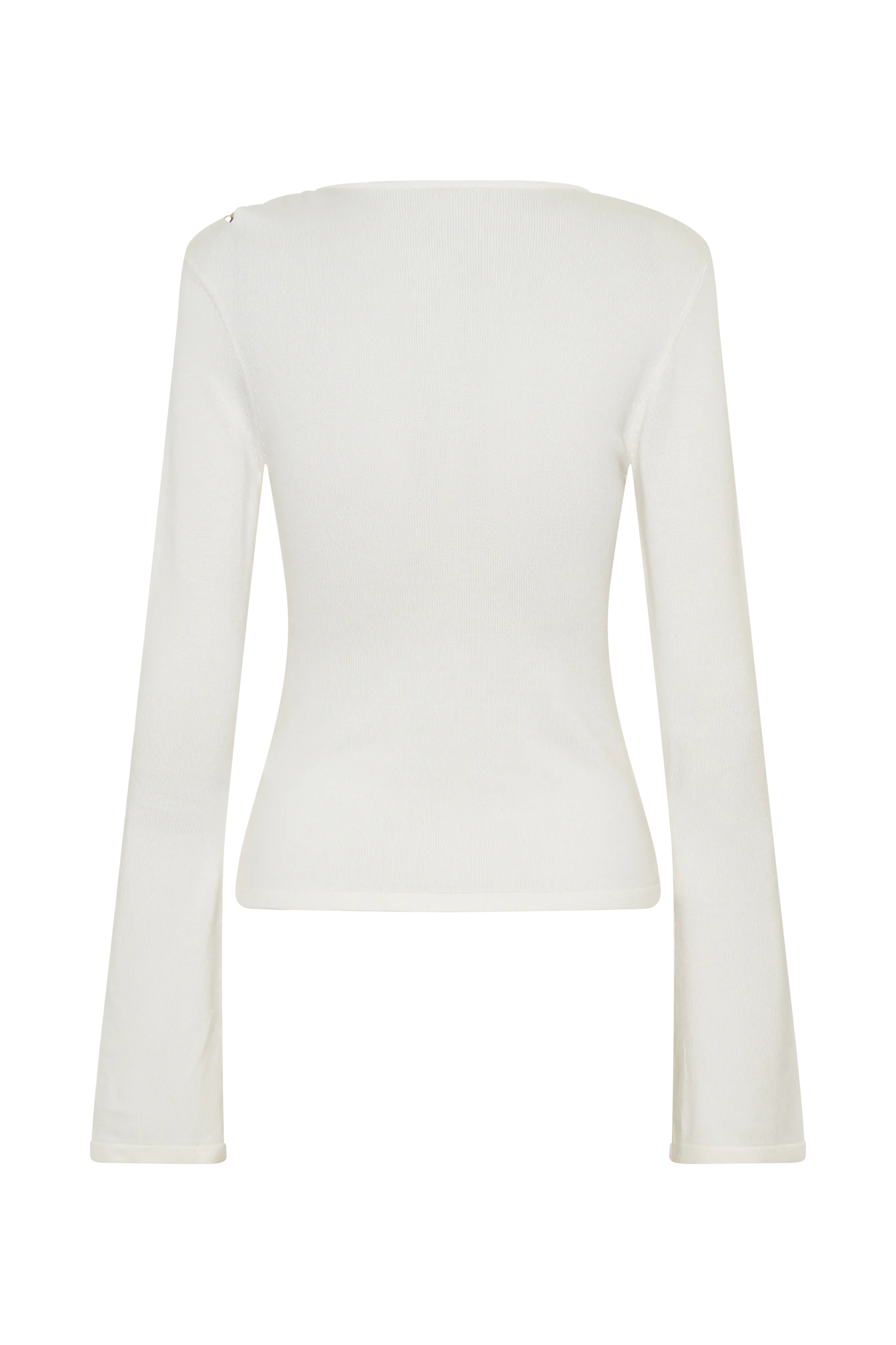 Ricky Knit Long Sleeve Longline Top - Ivory - Image 7