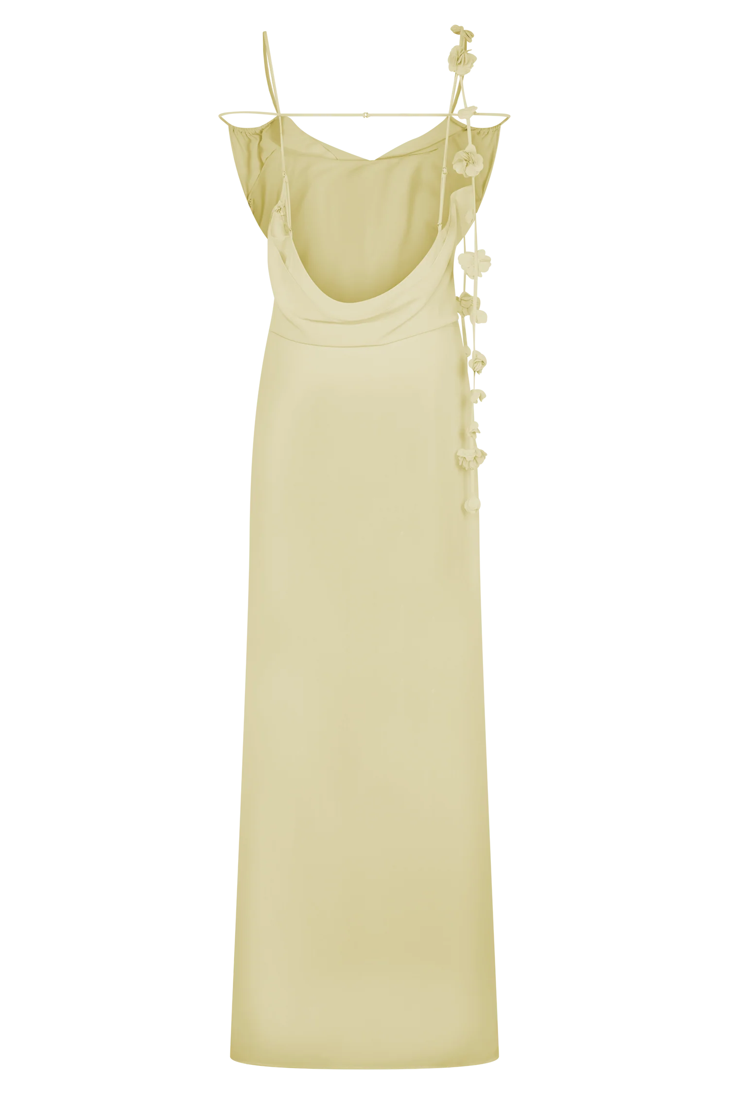 Rosalie Floral Chiffon Maxi Dress - Pastel Lemon - Image 6