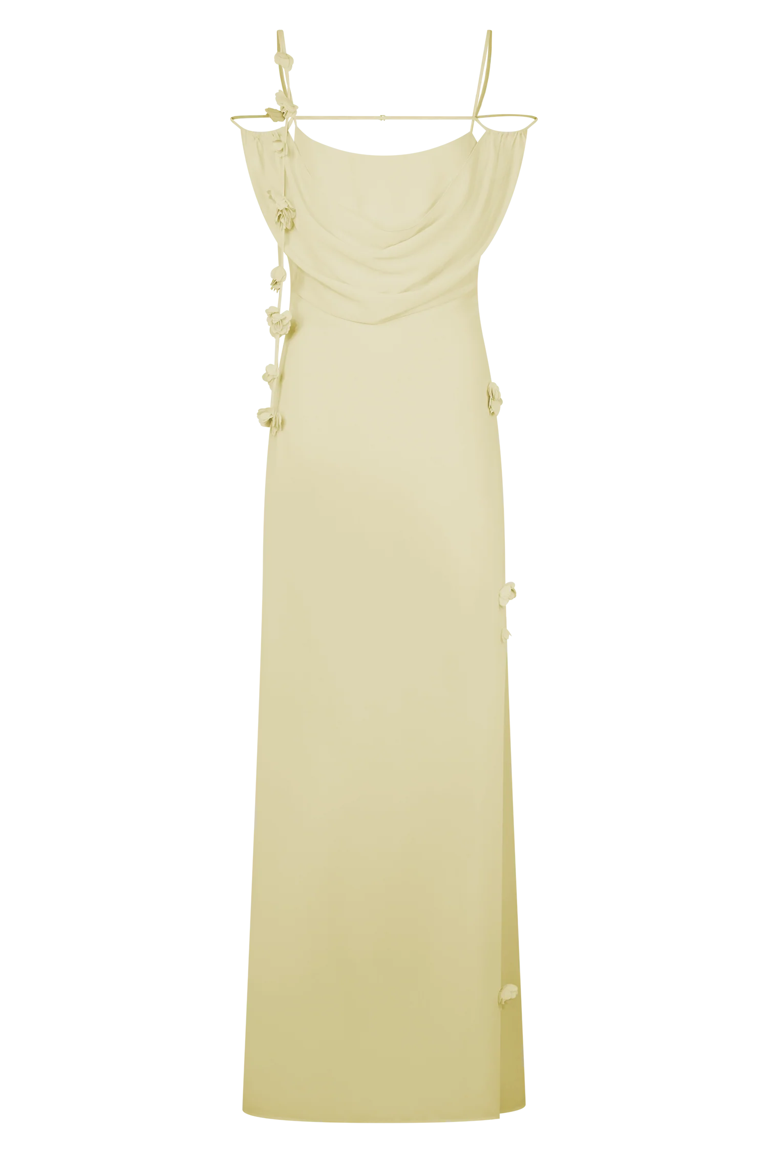 Rosalie Floral Chiffon Maxi Dress - Pastel Lemon - Image 7