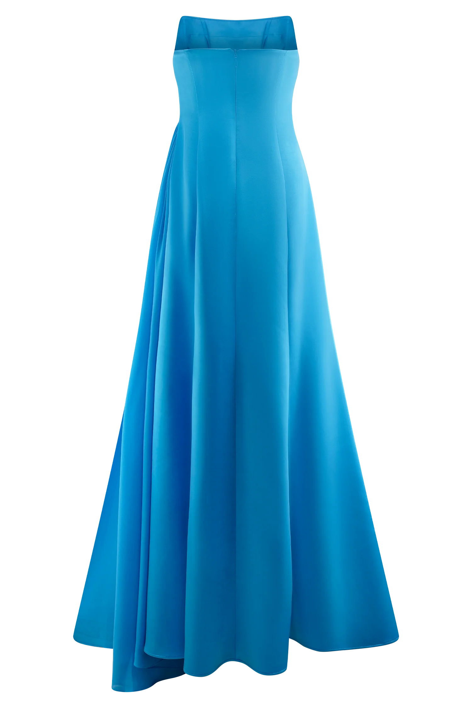 Rosella Satin Strapless Maxi Dress - Cyan Blue - Image 9