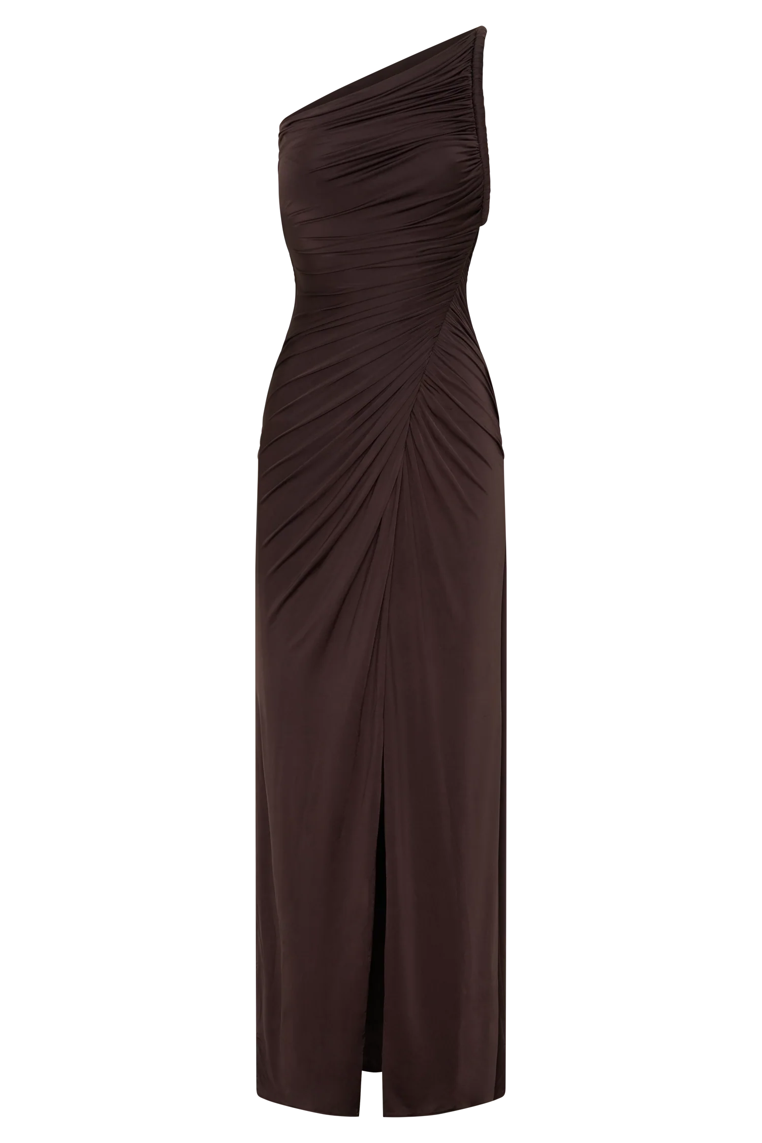 Ryn Twisted One Shoulder Maxi Dress - Dark Chocolate - Image 9