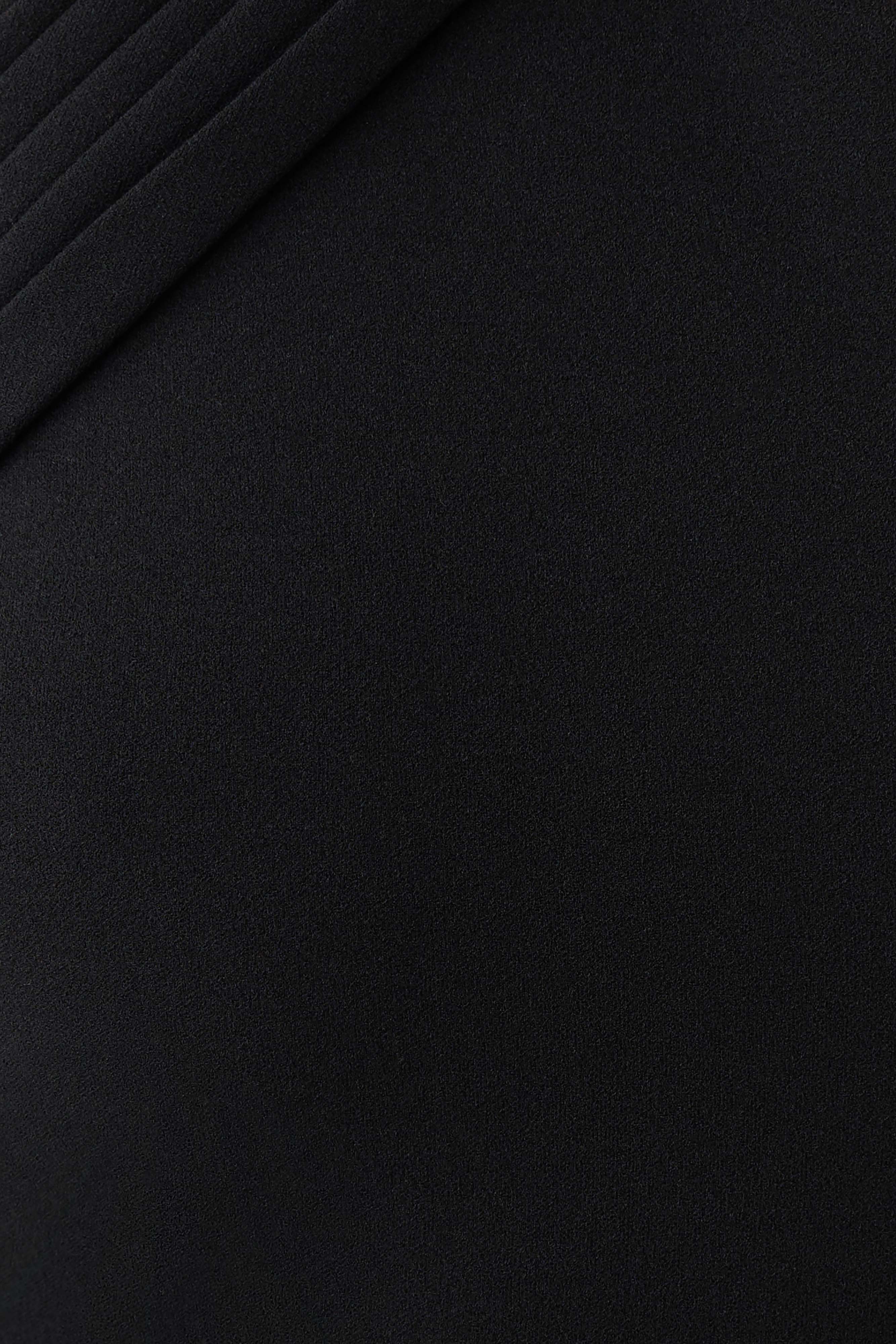 Sable Crossover Crepe Midi Dress - Black - Image 6