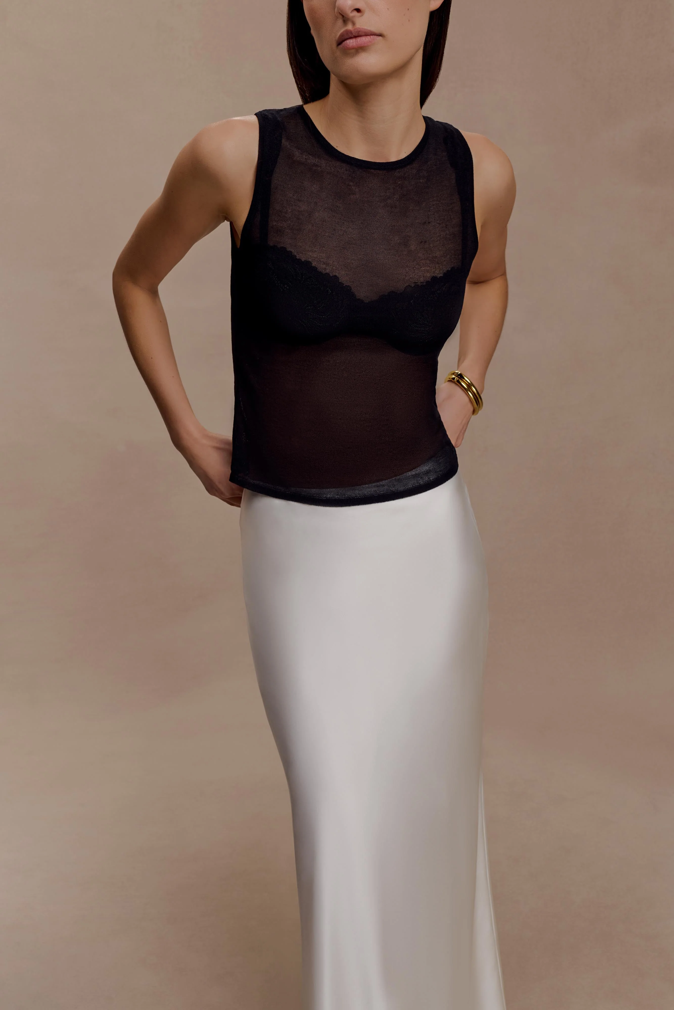 Sabrina Silk Blend Maxi Skirt - Ivory - Image 4
