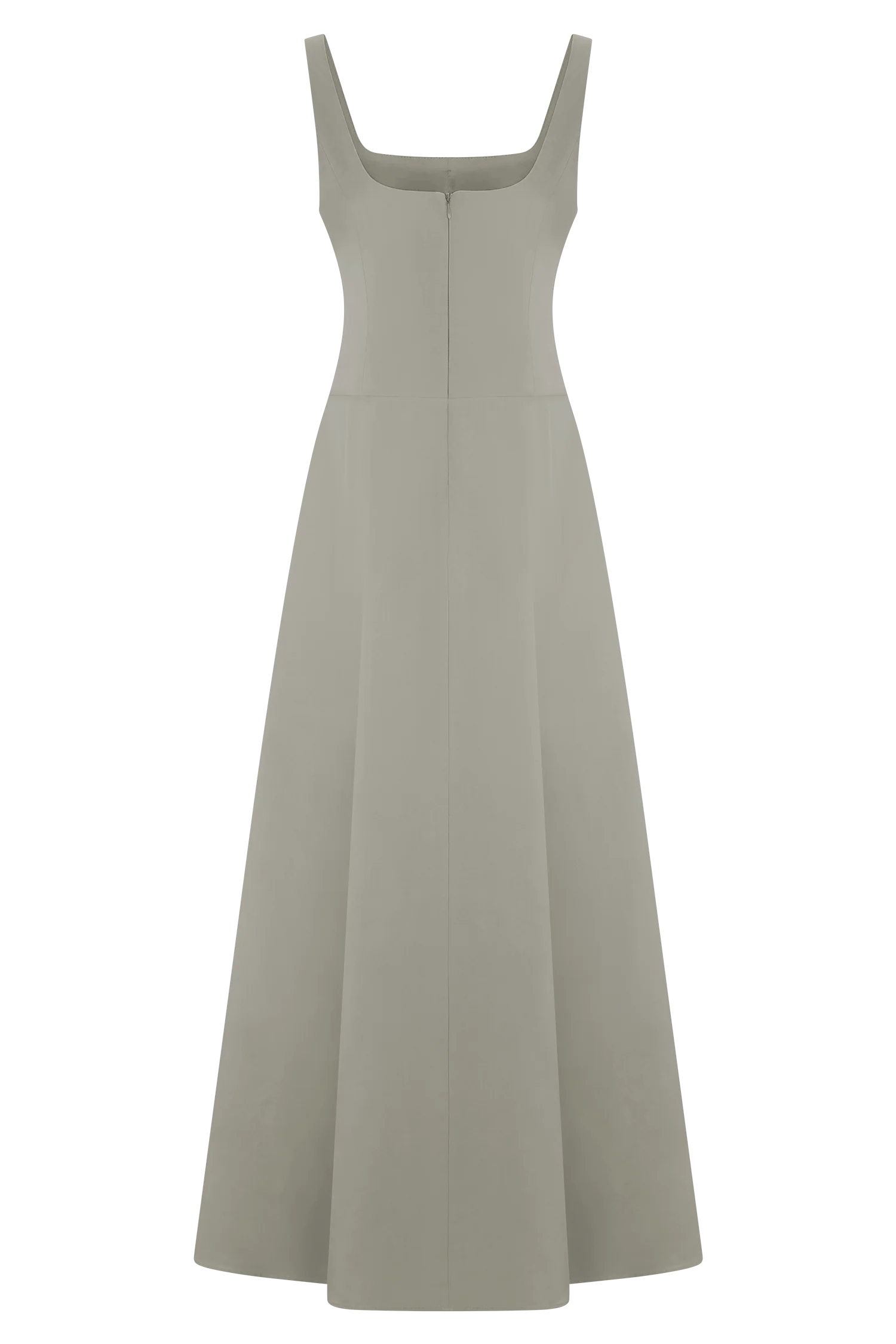Salma Drop Waist Cotton Maxi Dress - Sage - Image 5