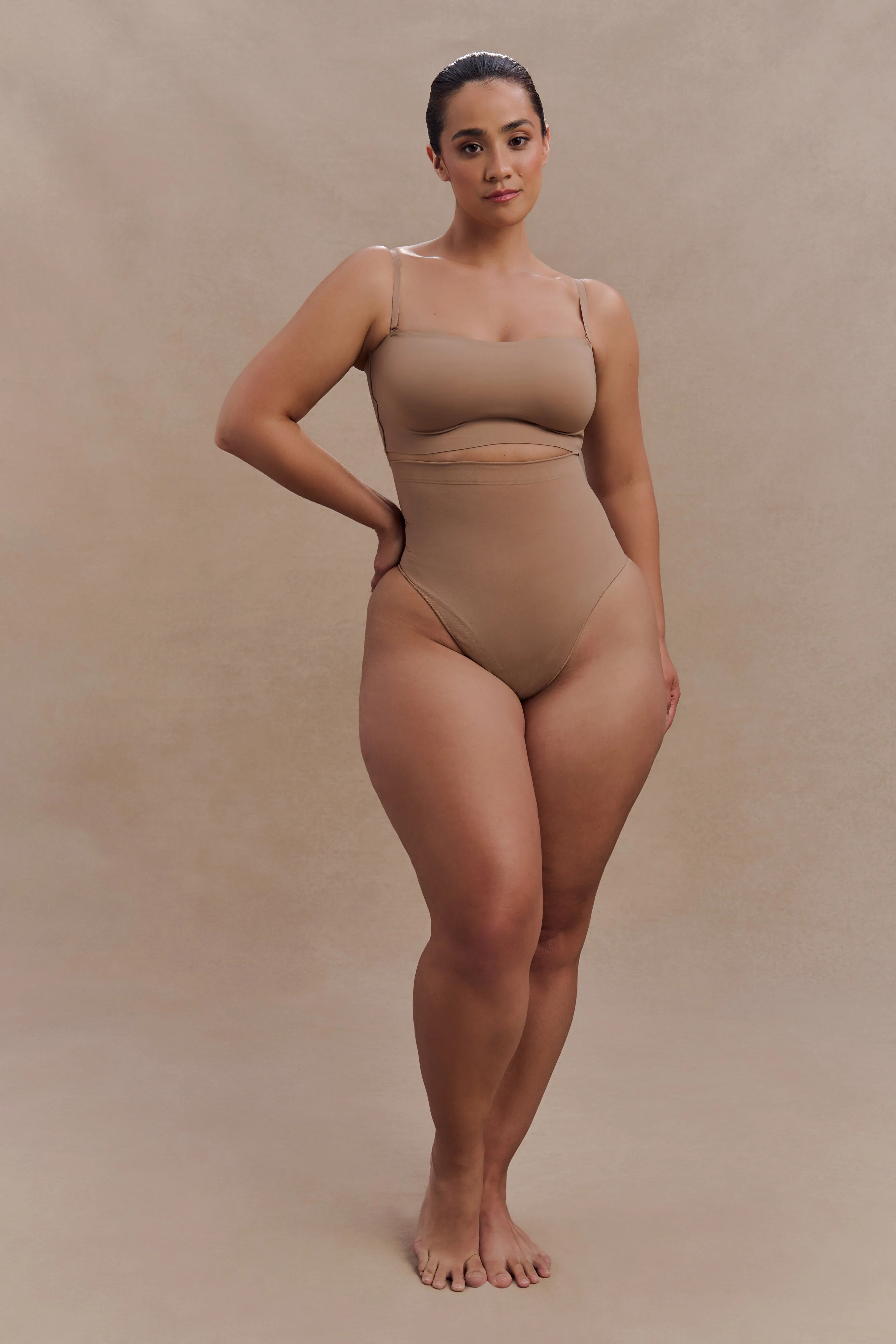 Saria High Waist Shapewear Briefs - Latte - Image 5