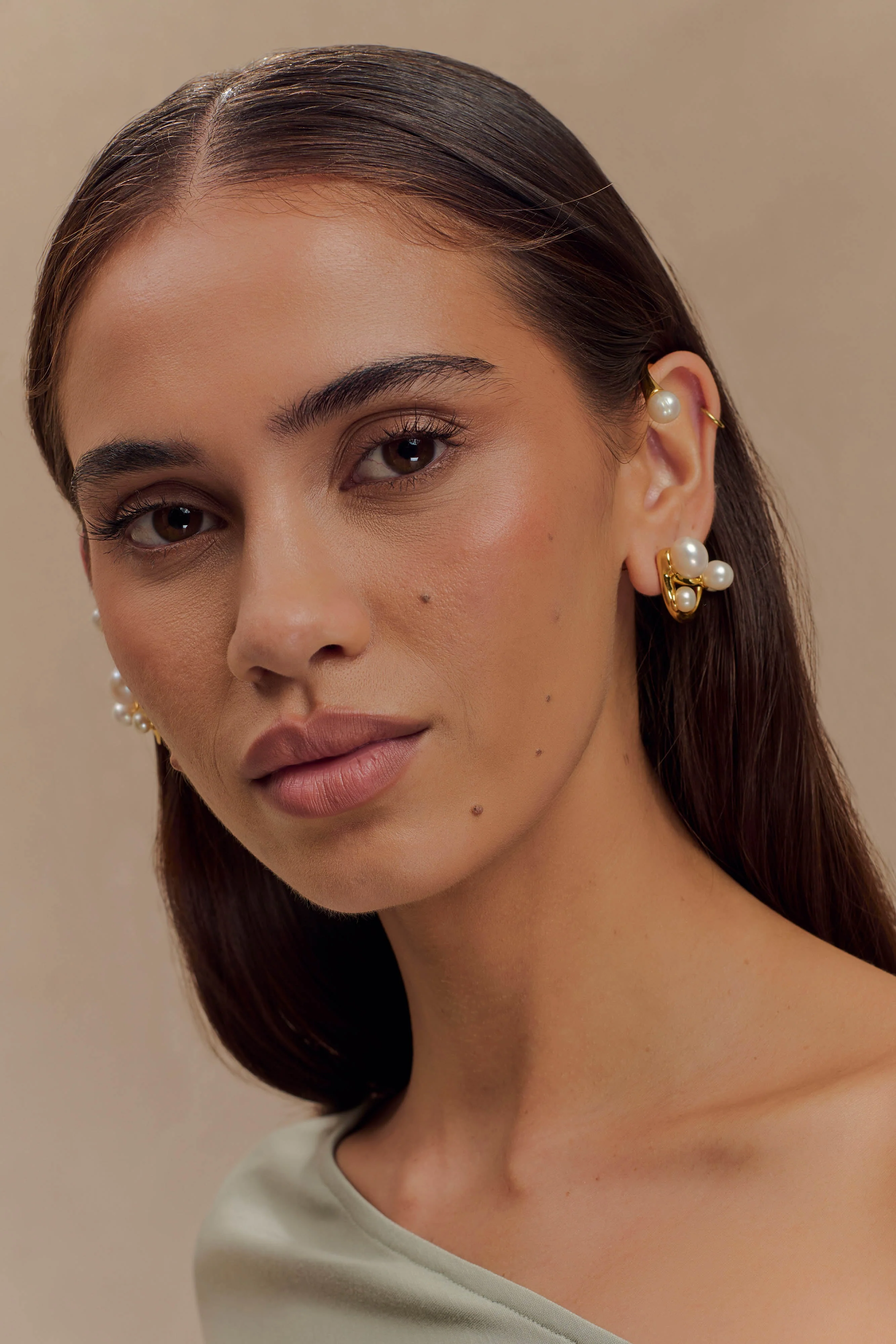Saskia Freshwater Pearl Ear Cuff - Pearl - Image 2