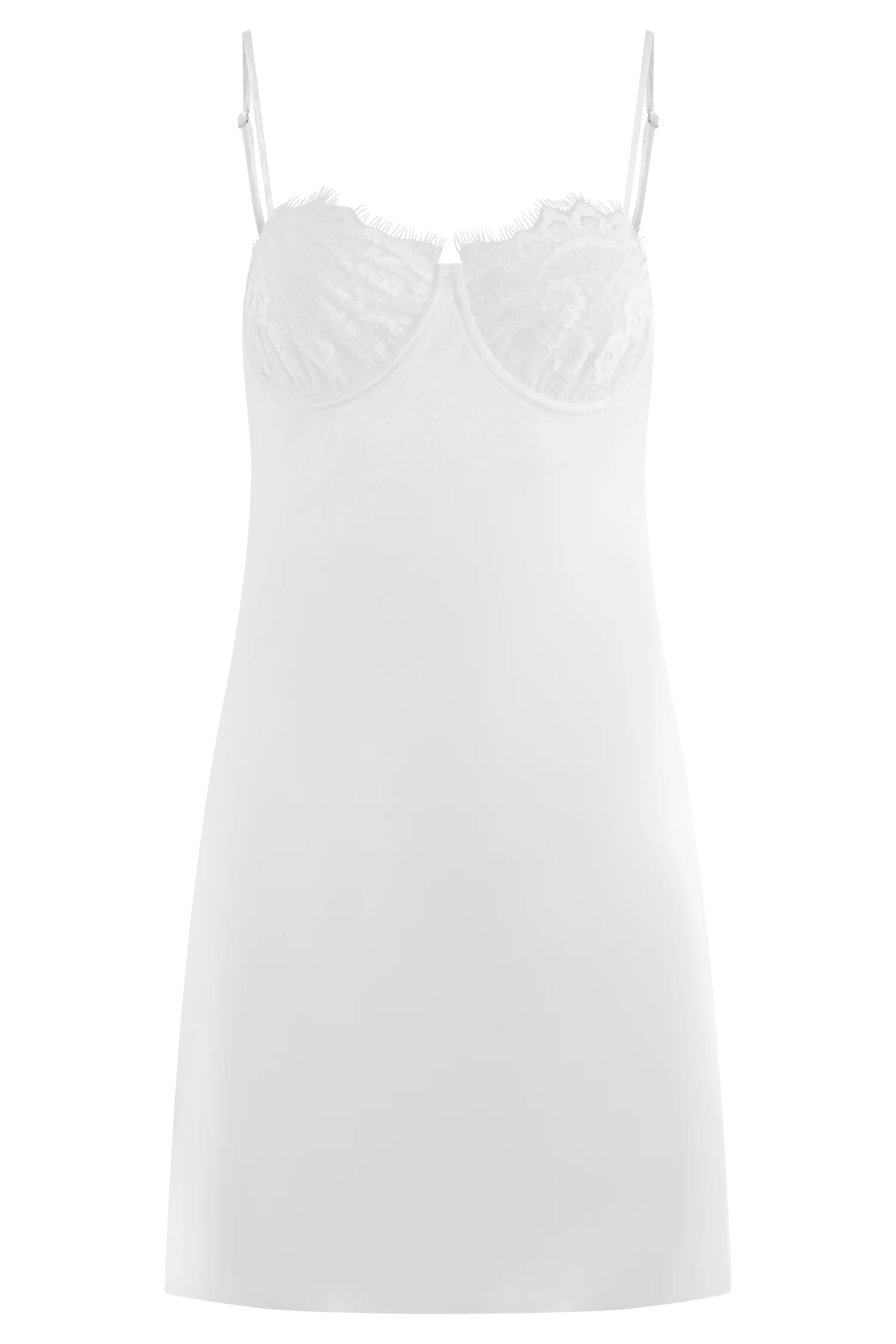 Scarlett Satin Slip Mini Dress - Ivory - Image 13