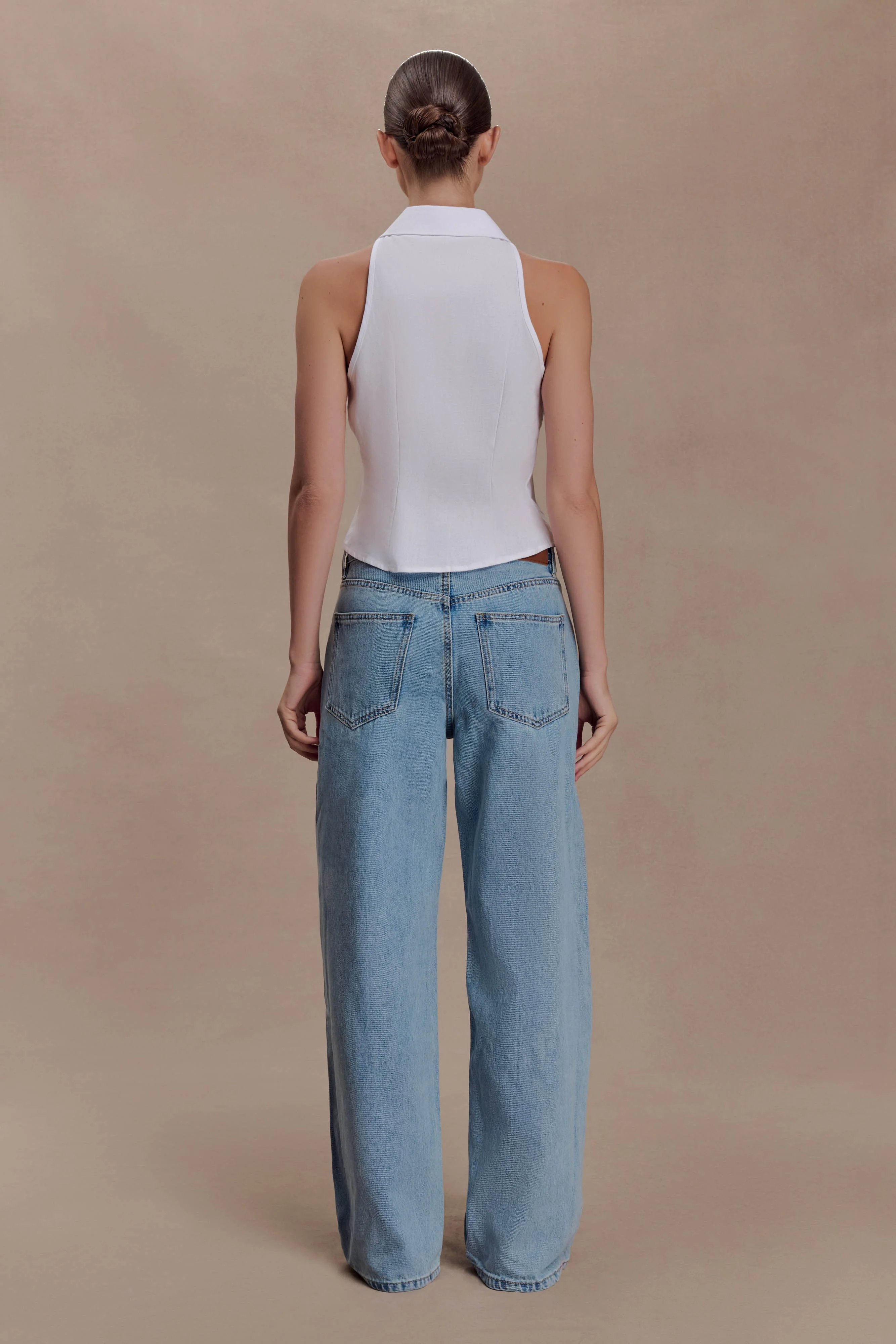 Scout Sleeveless Linen Shirt - White - Image 2