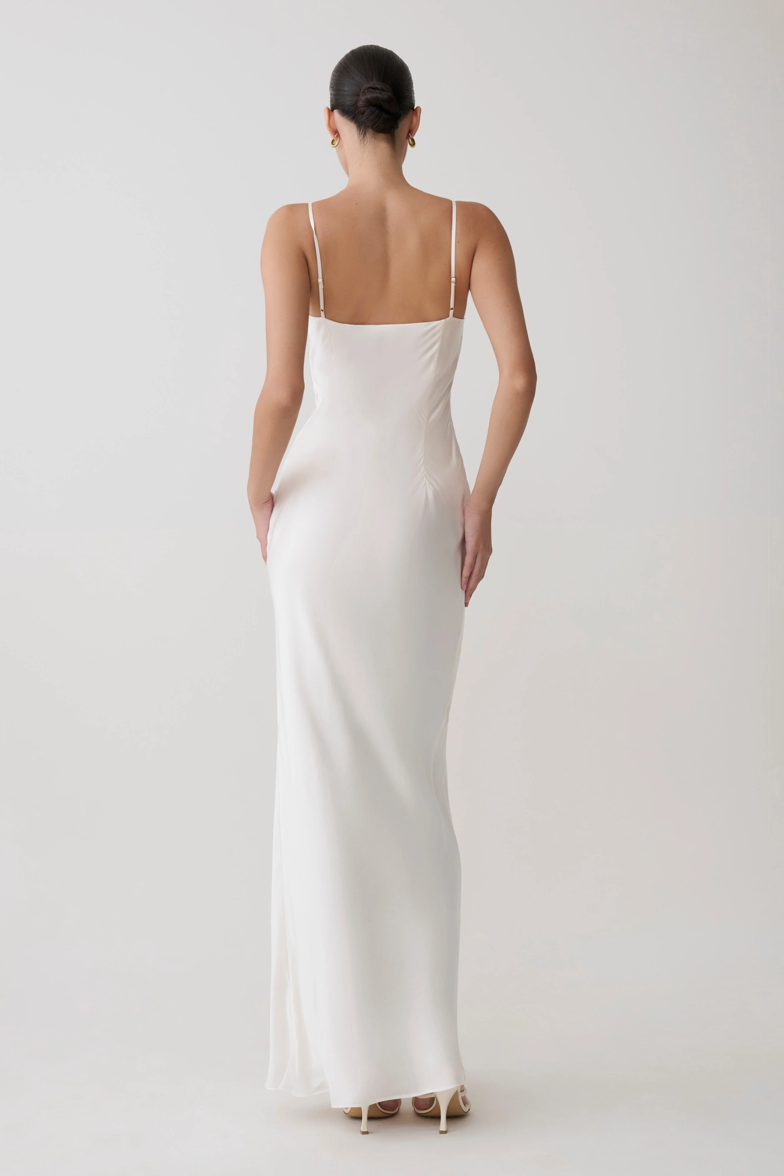 Seraphine Corset Satin Maxi Dress - Ivory - Image 5