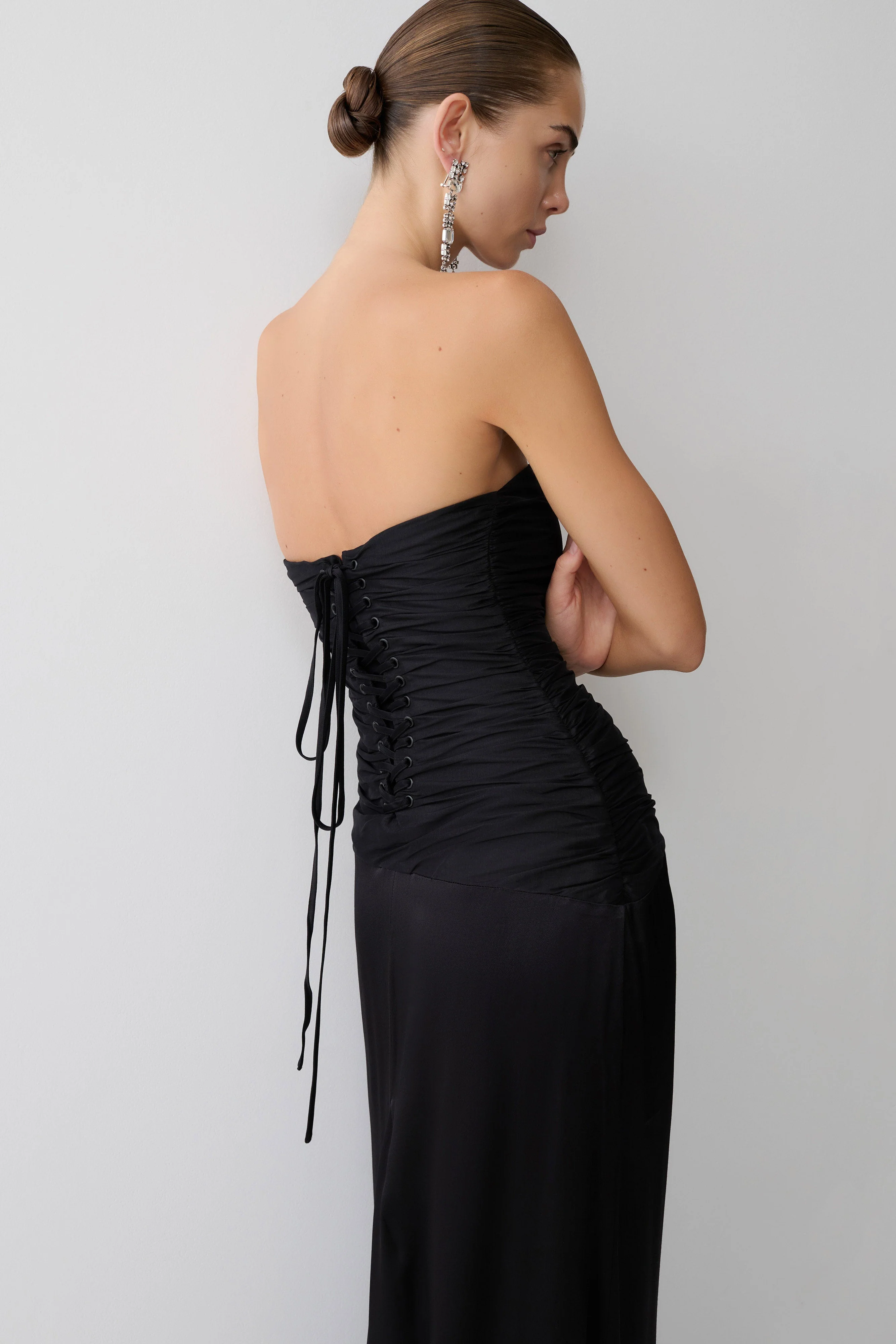 Serena Strapless Taffeta Maxi Dress - Black - Image 8