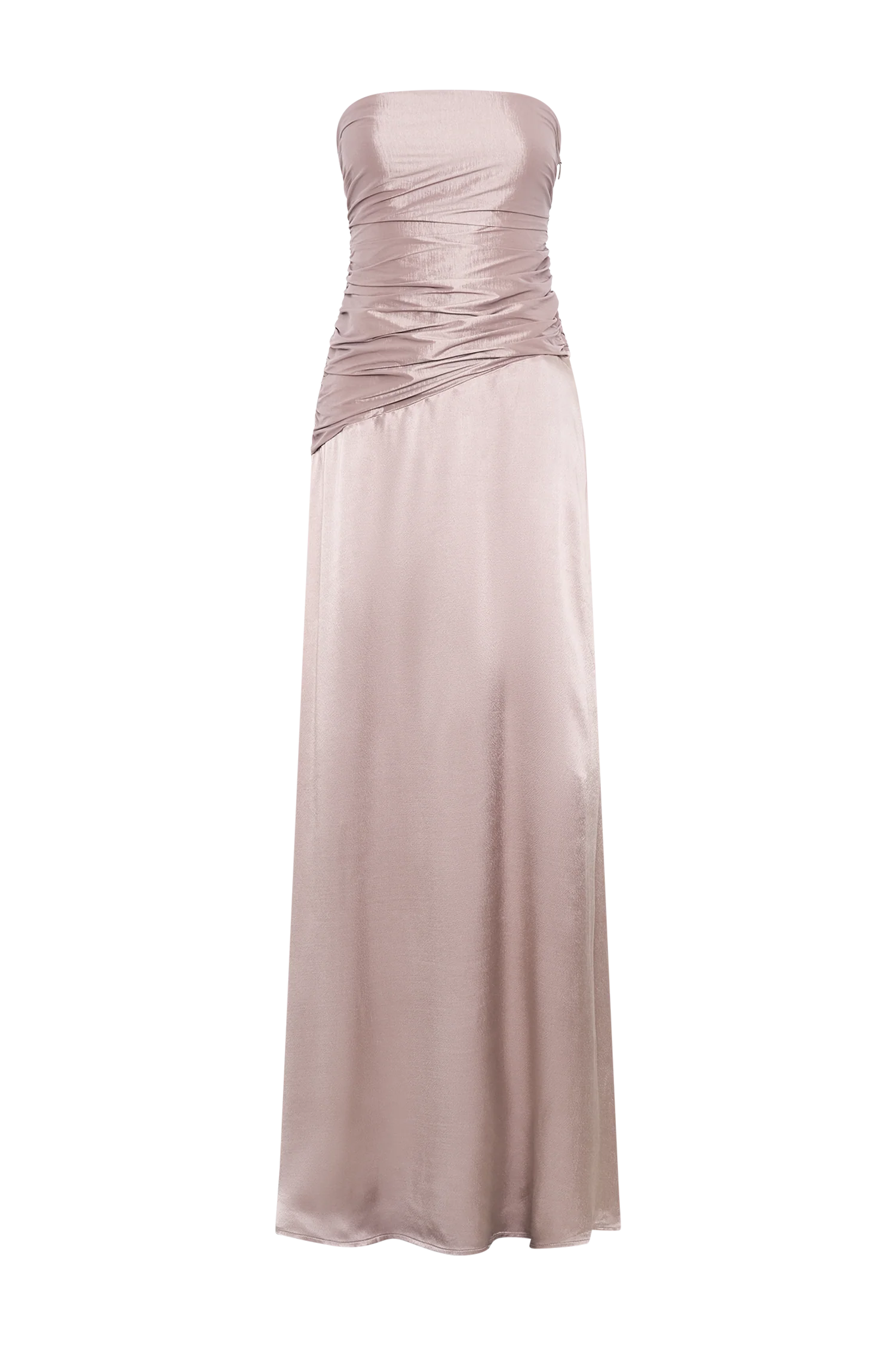 Serena Strapless Taffeta Maxi Dress - Bronze Taupe - Image 13