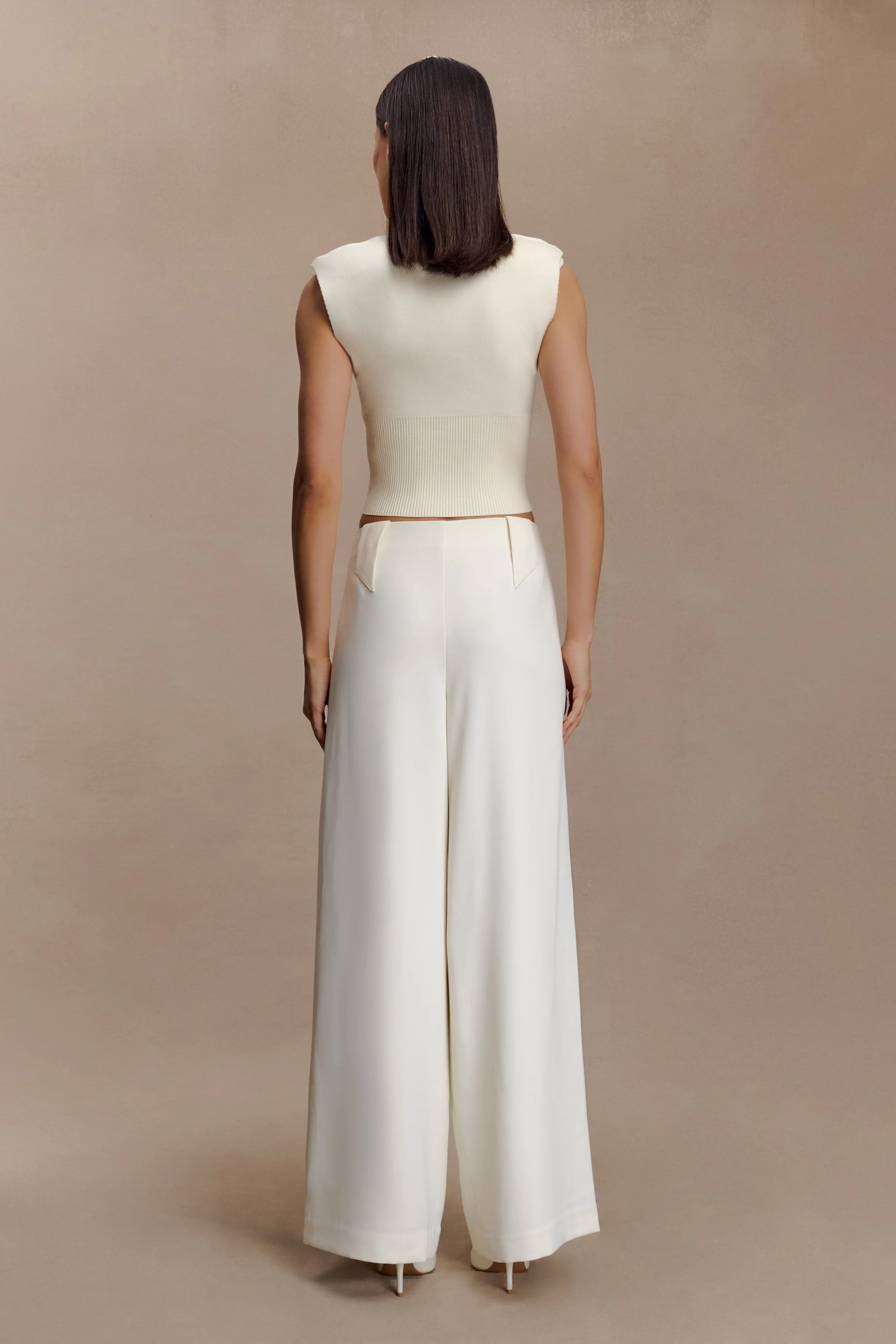 Sharpay Sleeveless Knit Top - Ivory - Image 7