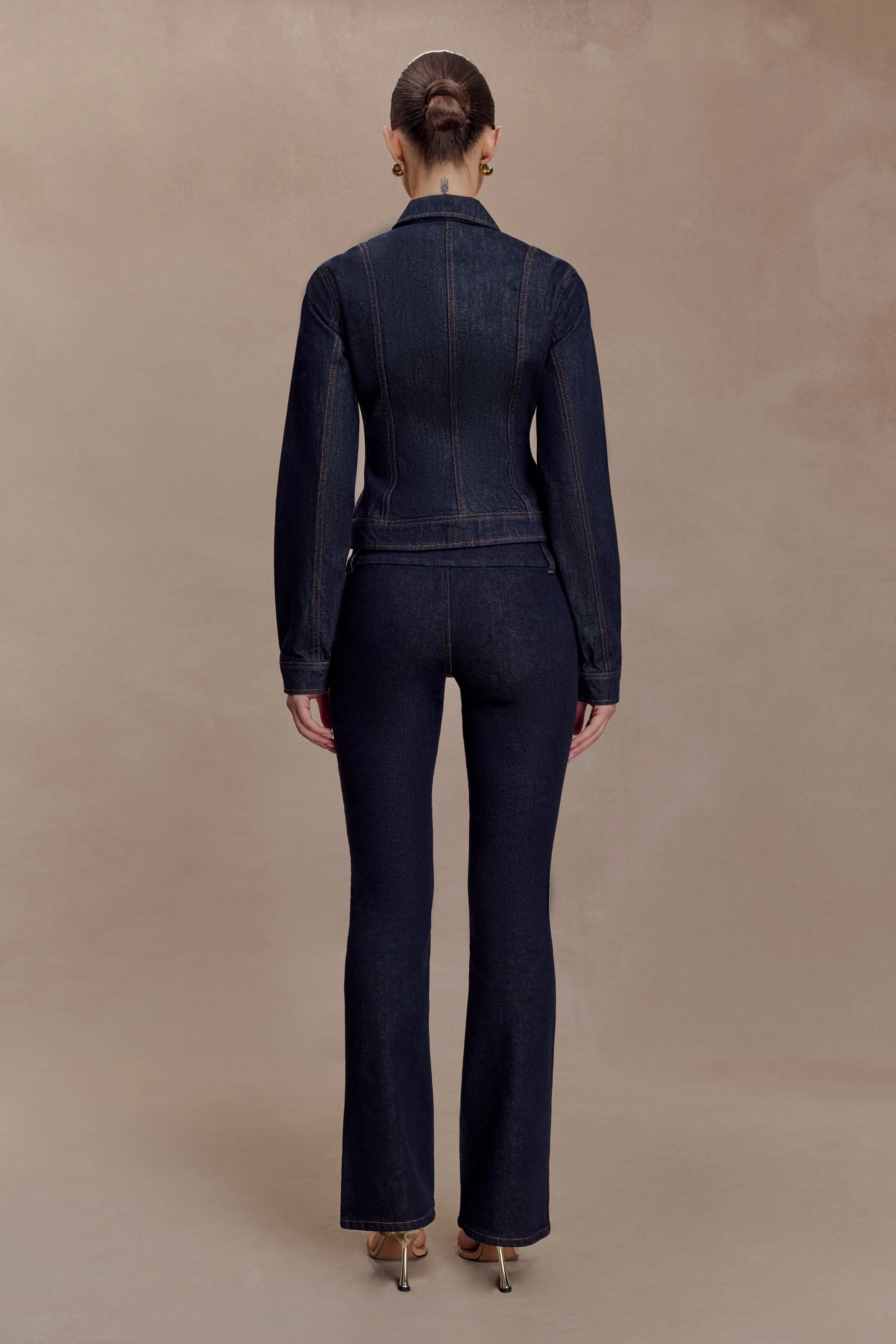 Shelly Flared Denim Jeans - Washed Indigo Blue - Image 5