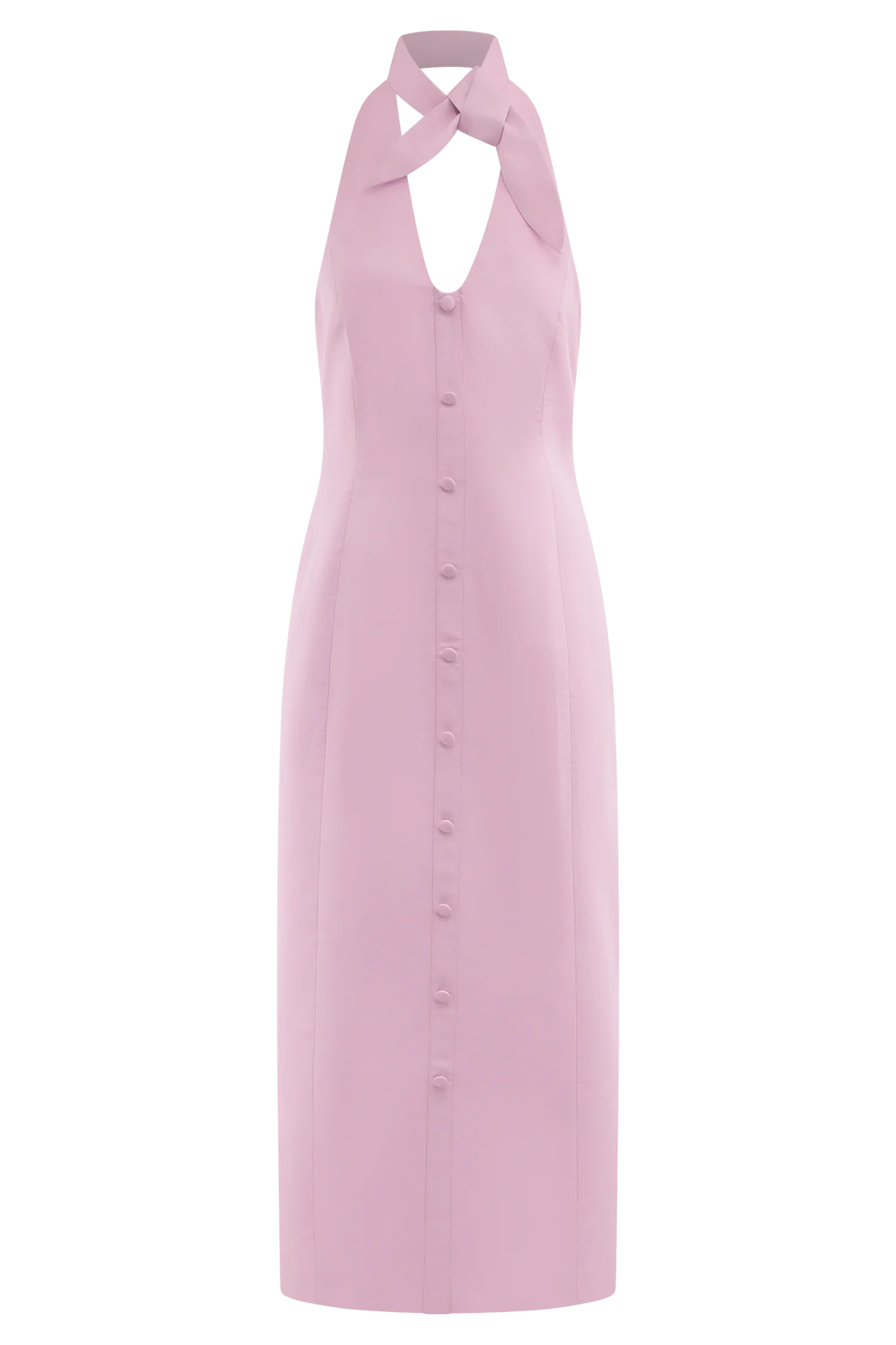 Simona Halter Neck Midi Dress - Blush Pink - Image 9