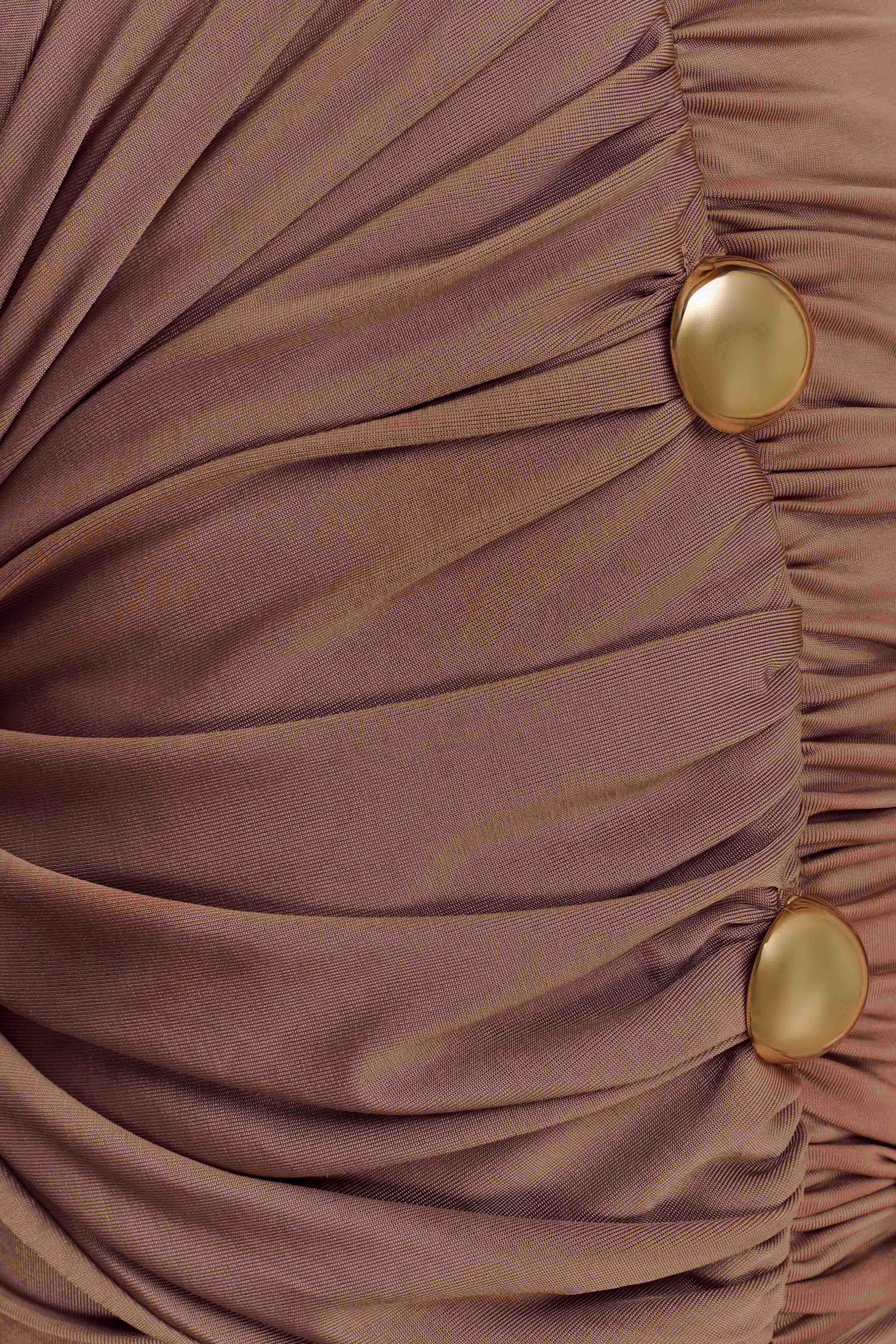 Sinead Slinky Mini Dress With Hardware - Mocha - Image 6