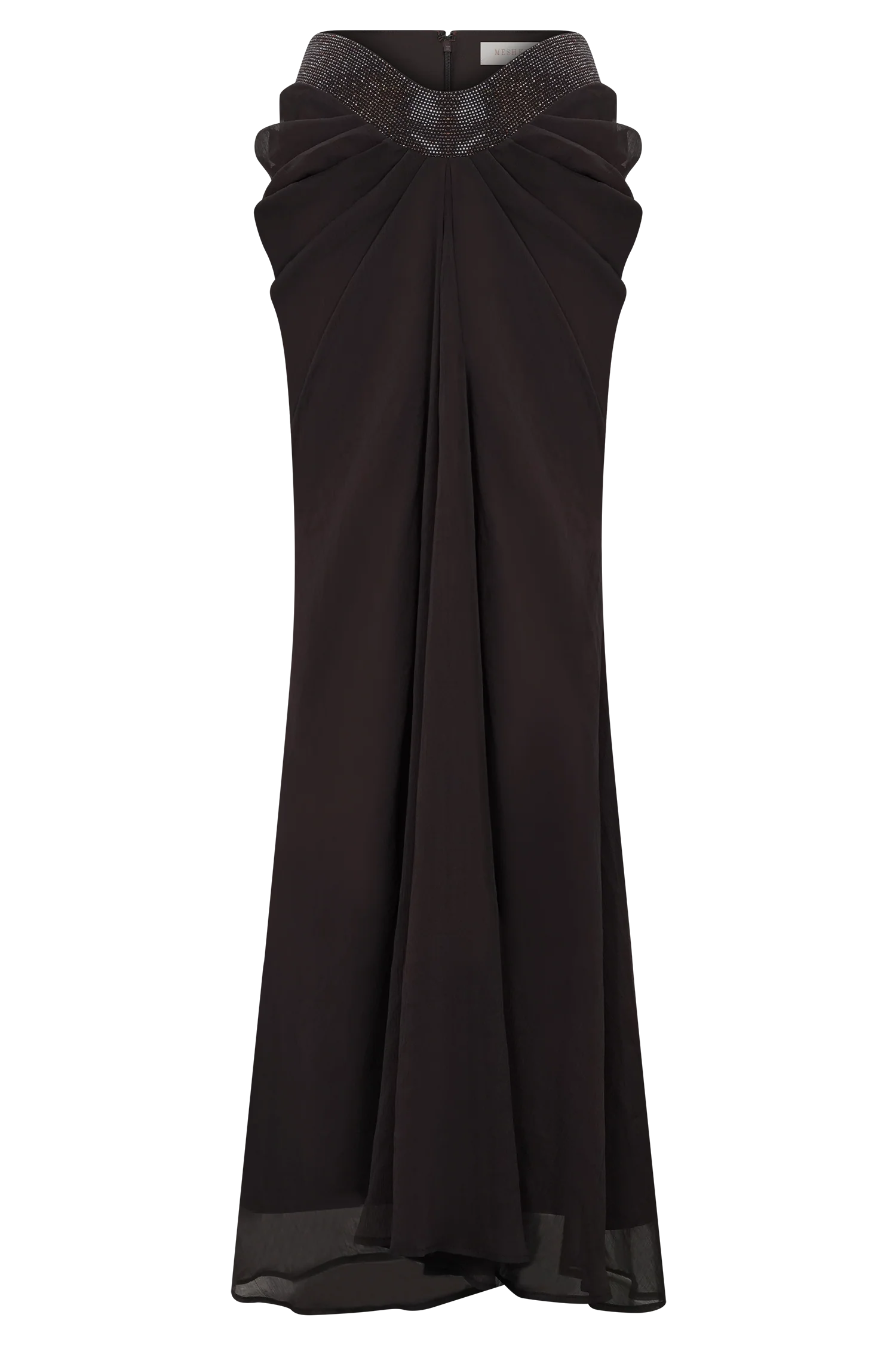 Siren Satin And Diamante Maxi Skirt - Dark Chocolate - Image 11