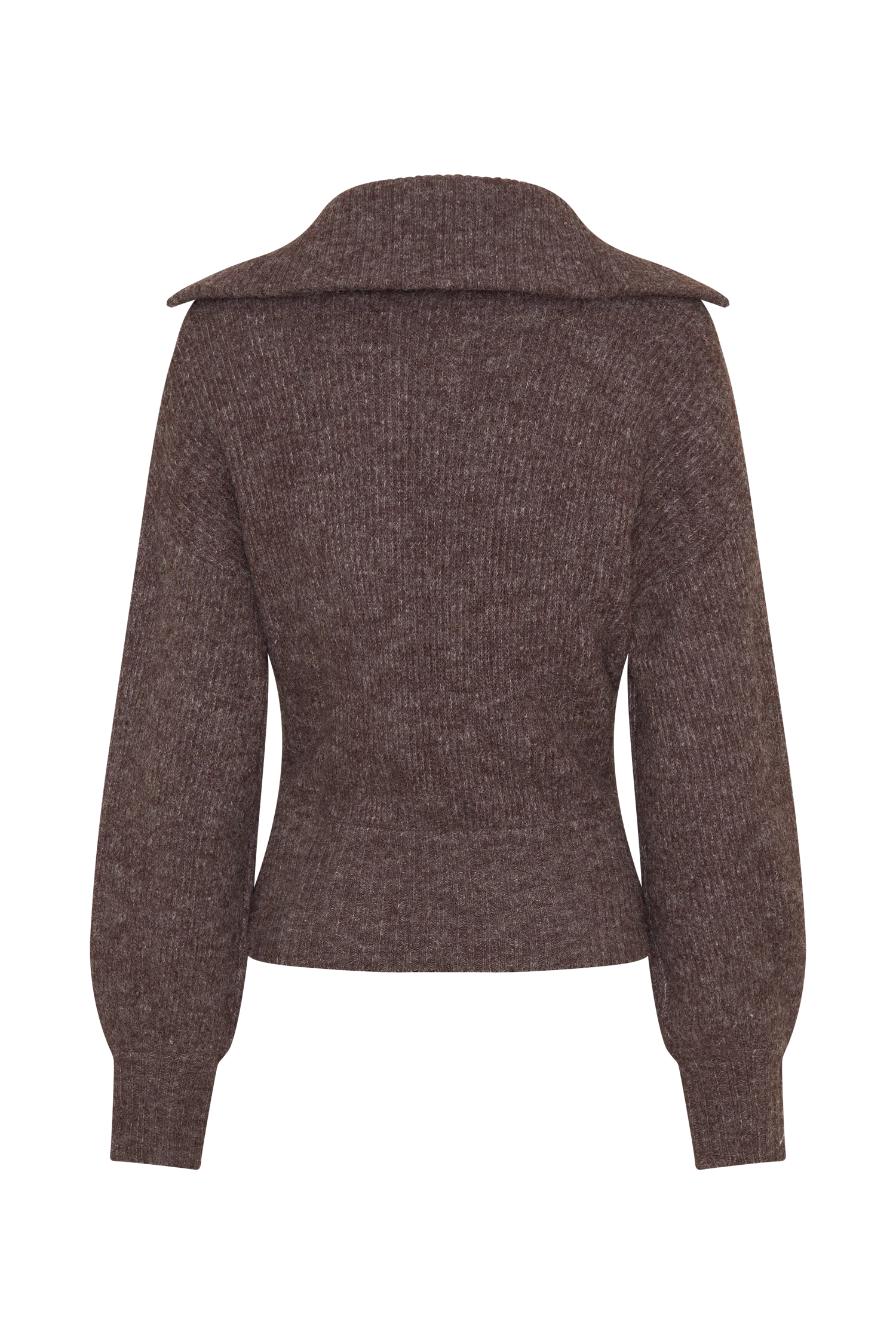 Skylaine Zip Knit Jumper - Brown Marle - Image 9