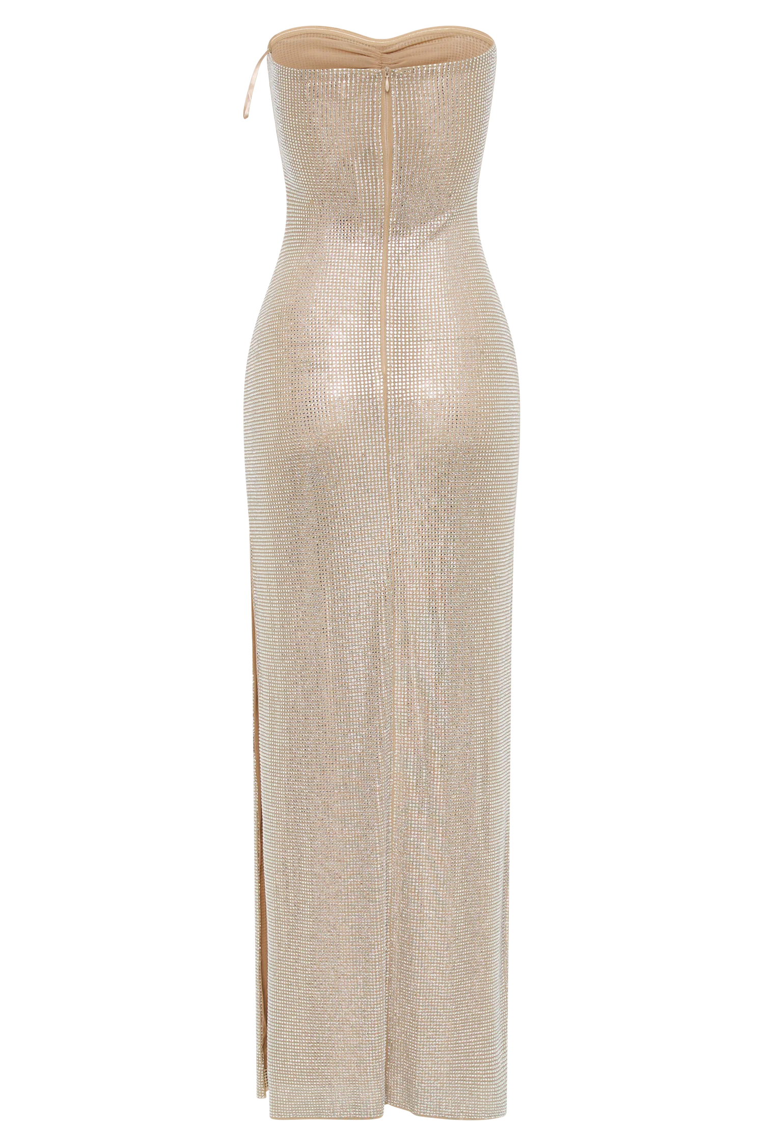 Stassie Strapless Rose Diamante Maxi Dress - Nude - Image 9