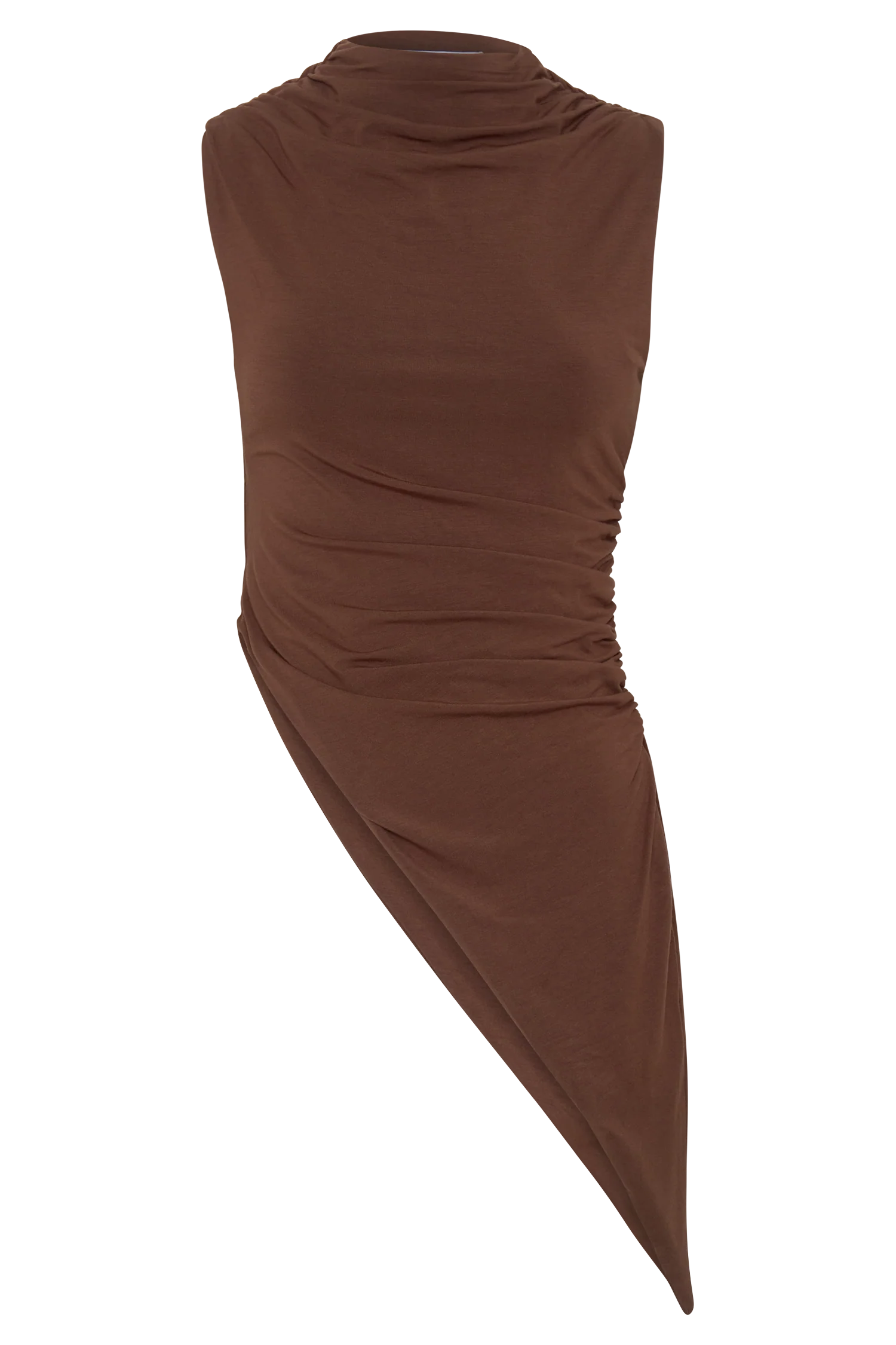 Suong High Neck Gathered Top - Mocha - Image 9