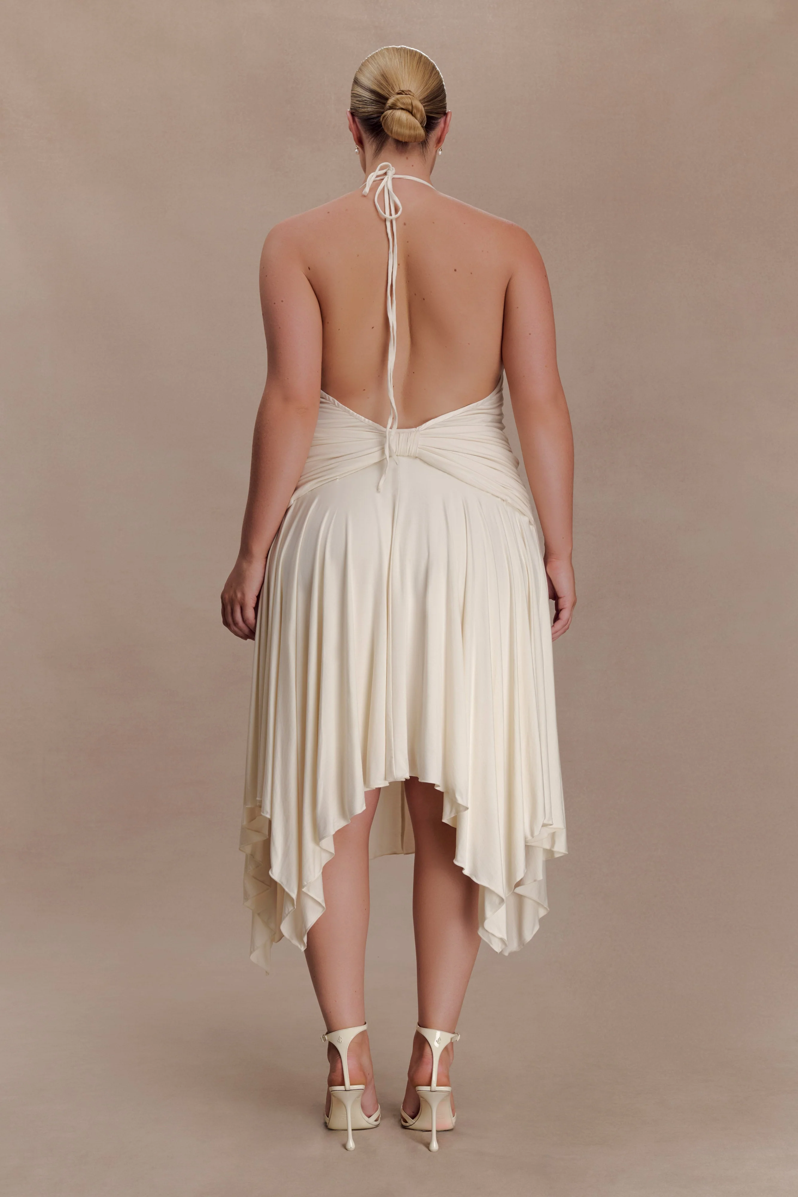 Sylvie Modal Hankie Midi Dress - Ivory - Image 8