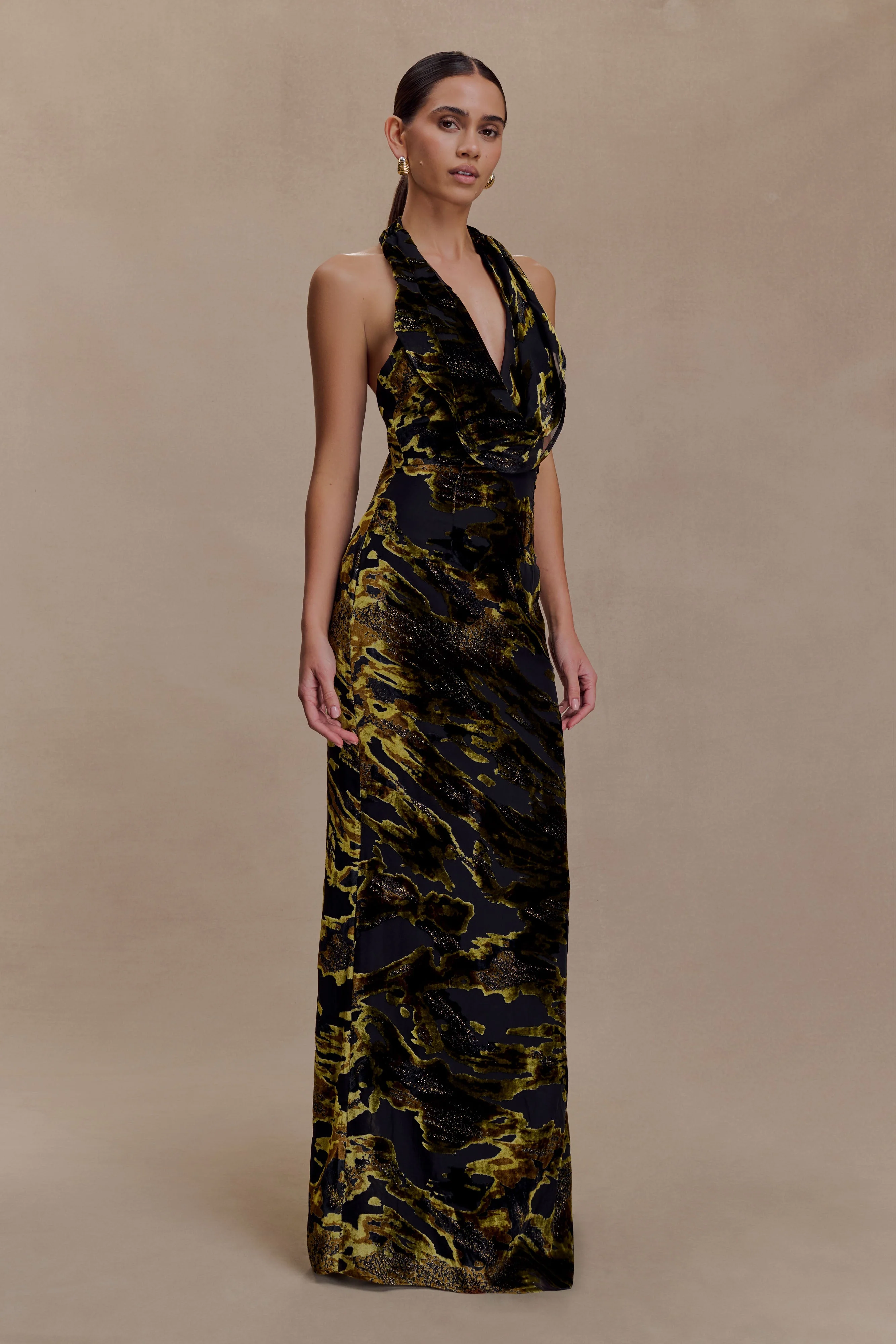 Talila Cowl Front Maxi Dress - Velvet Burnout - Image 4