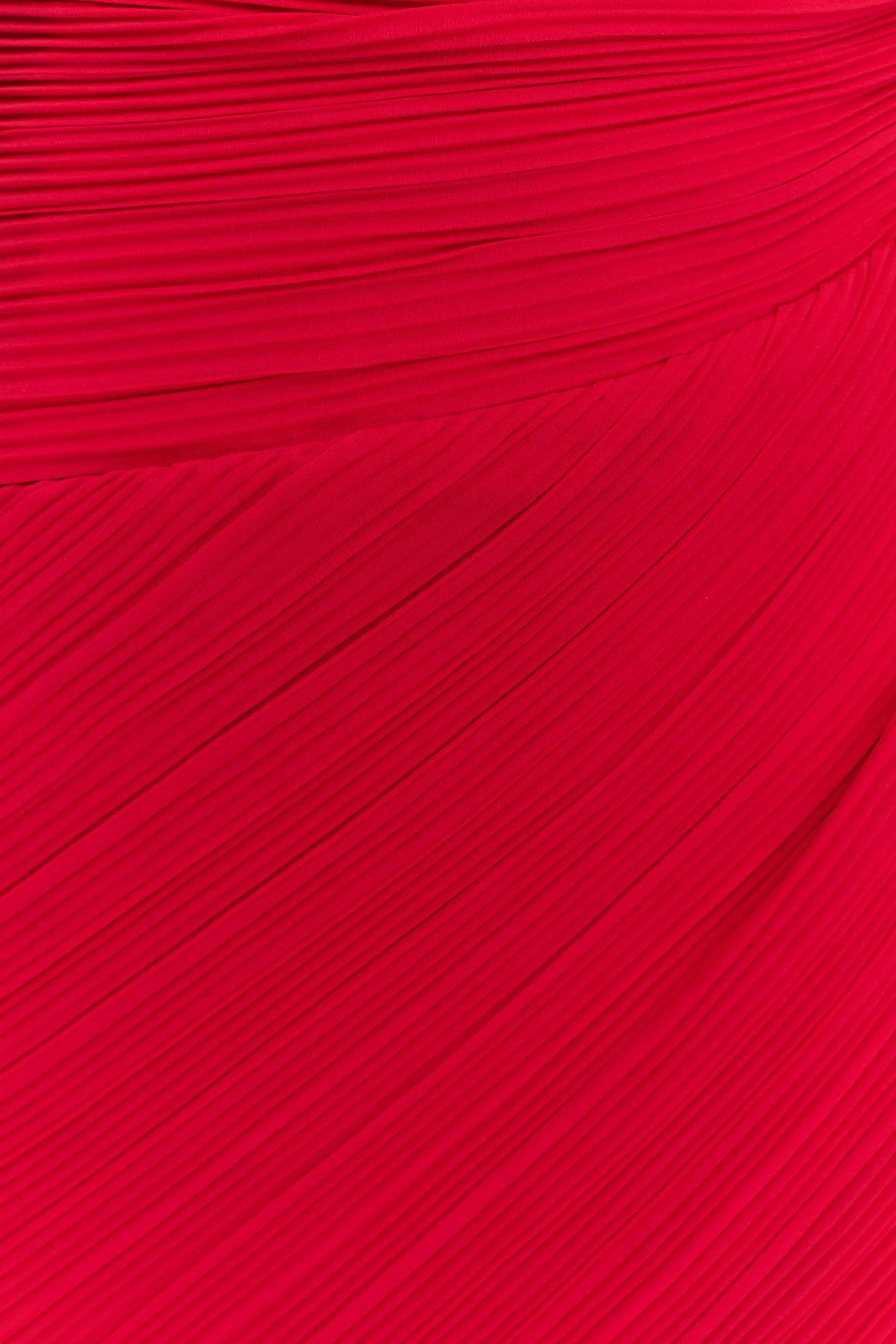 Tamara Shirred Chiffon Midi Dress - Red - Image 6