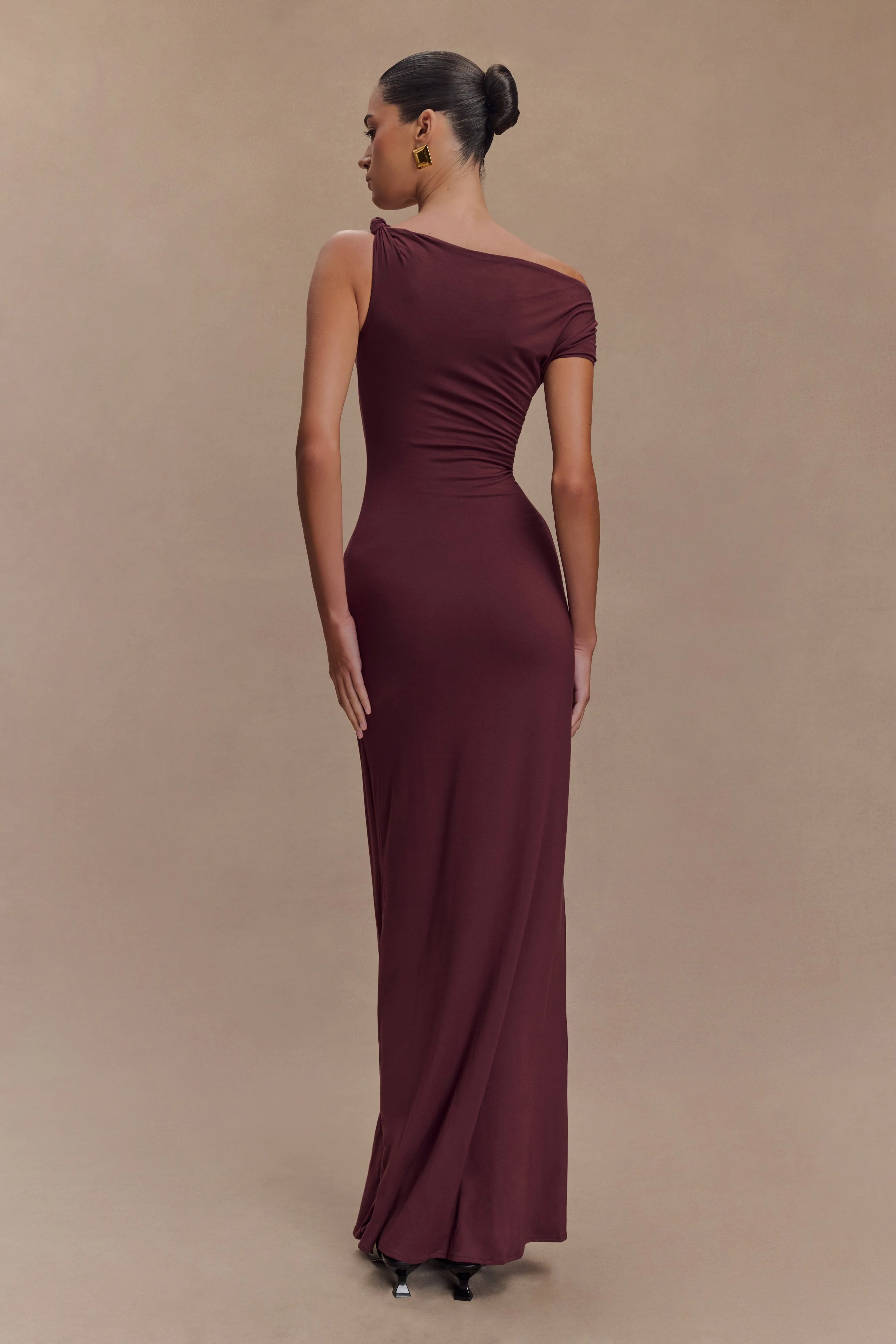 Tamsin Short Sleeve Modal Maxi Dress - Mahogany - Image 4