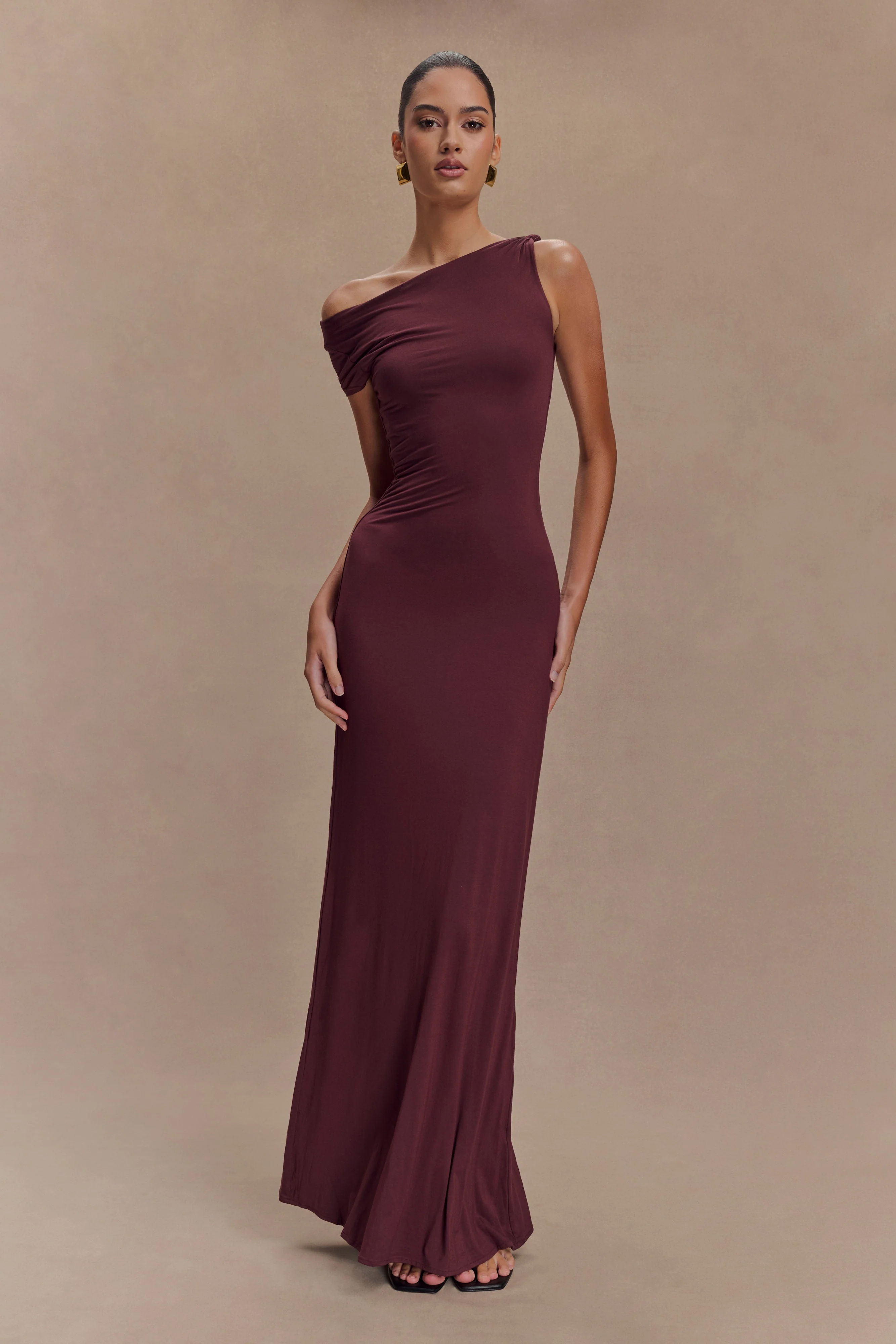 Tamsin Short Sleeve Modal Maxi Dress - Mahogany - Image 8