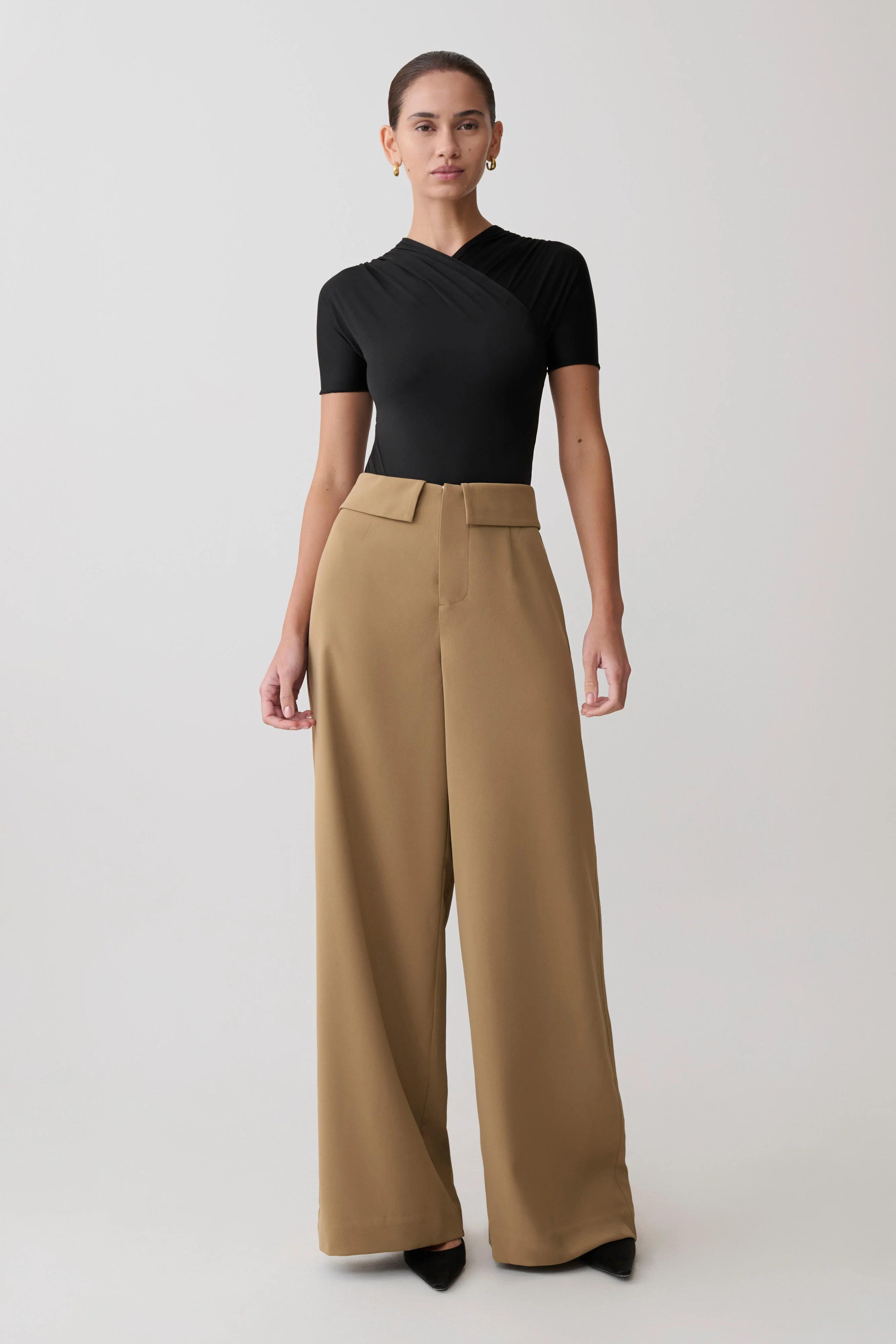 Tanya Wide Leg Suiting Pants - Camel - Image 4