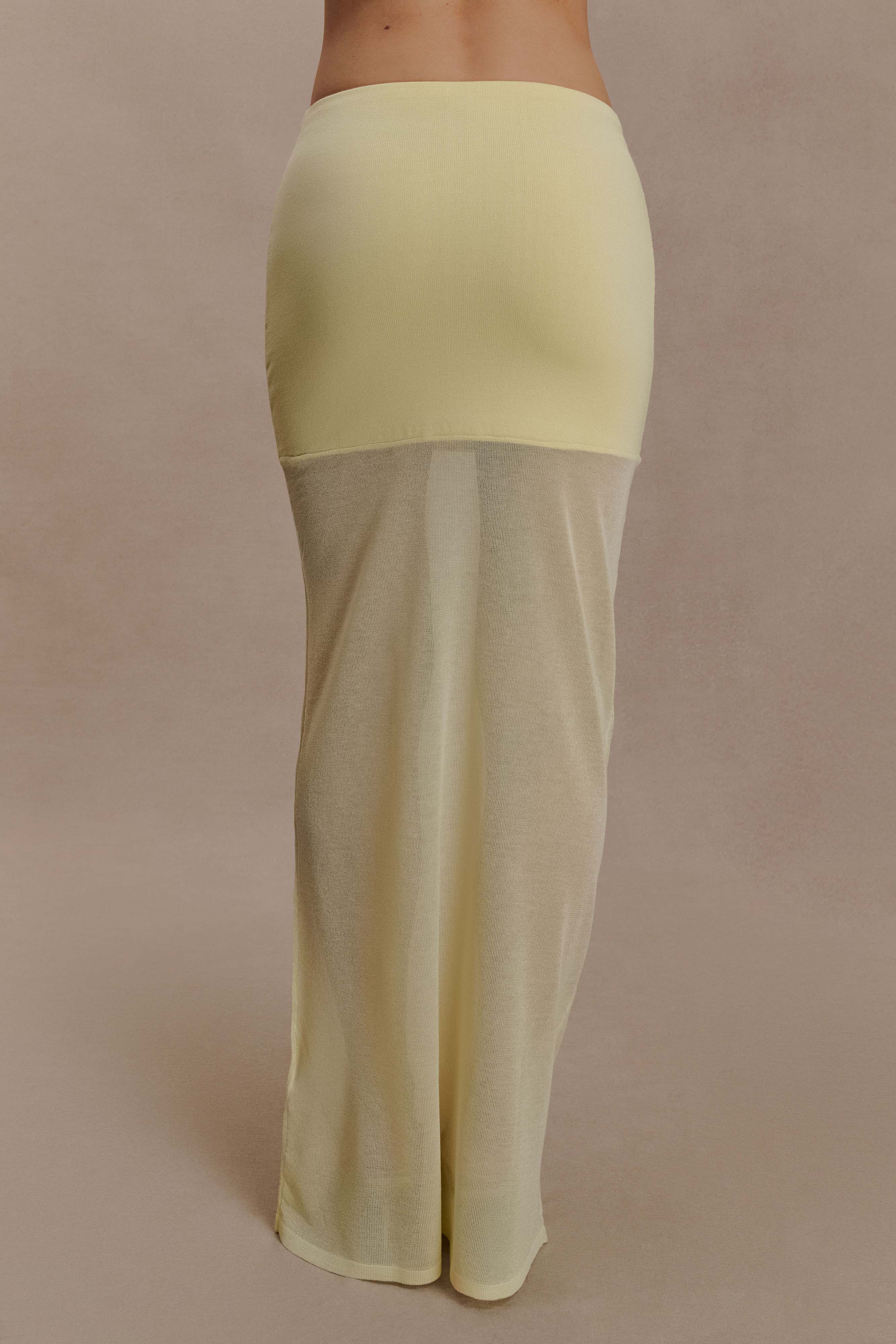 Tanyel Sheer And Bandage Knit Maxi Skirt - Lemon - Image 7