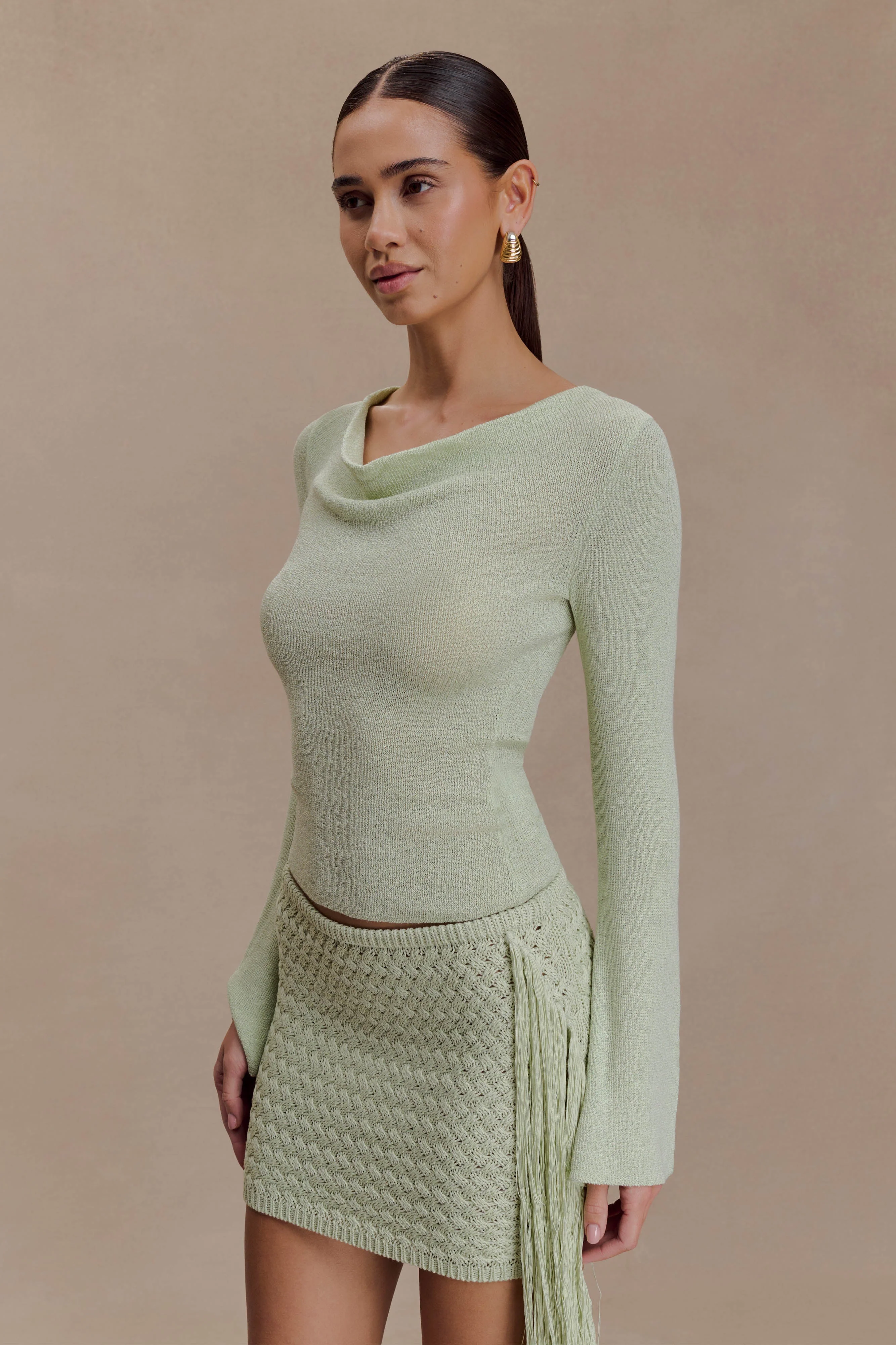 Terrymae Crochet Mini Skirt - Pastel Green - Image 5