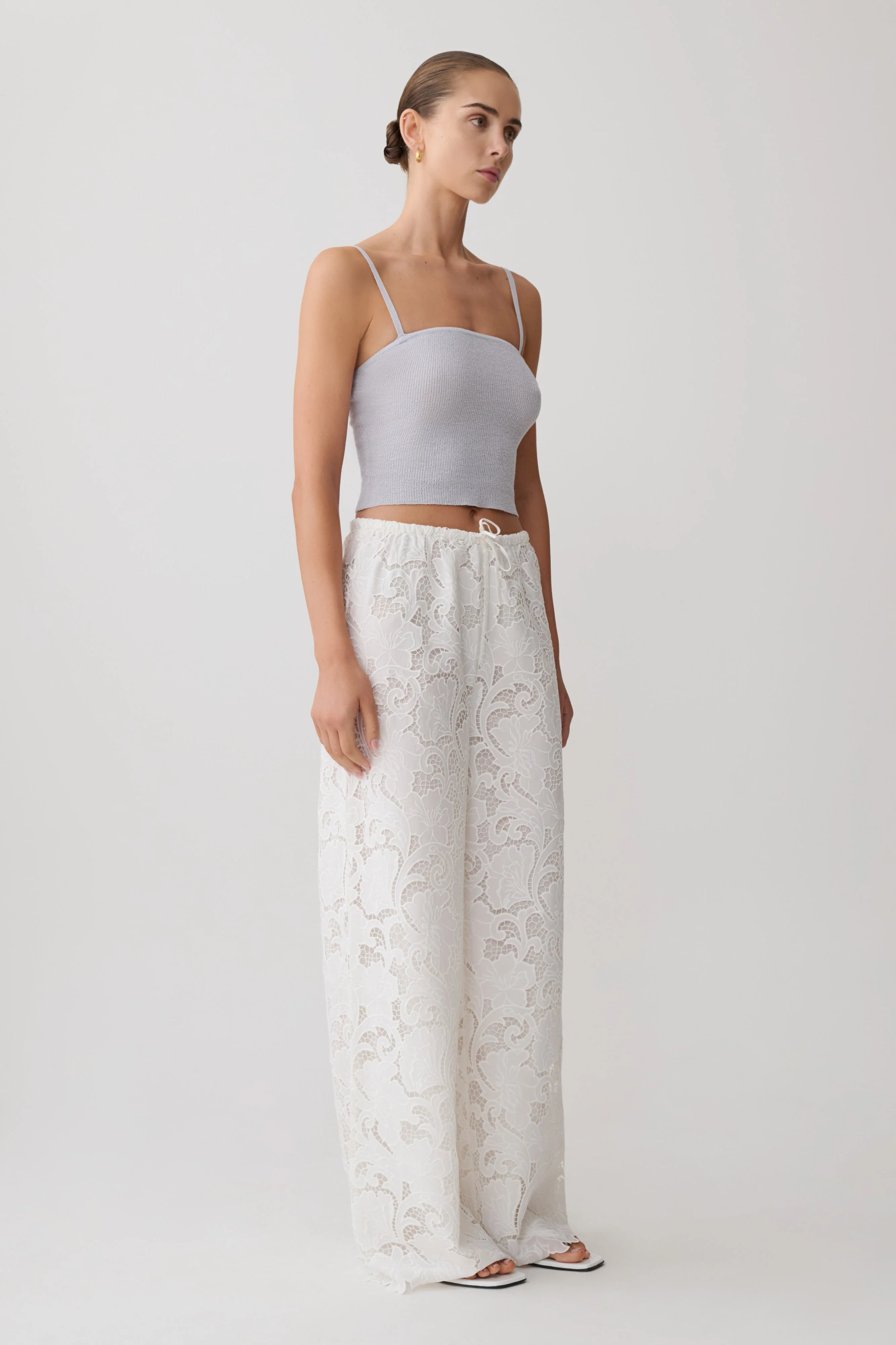 Tessa Broderie Straight Leg Pants - White - Image 8