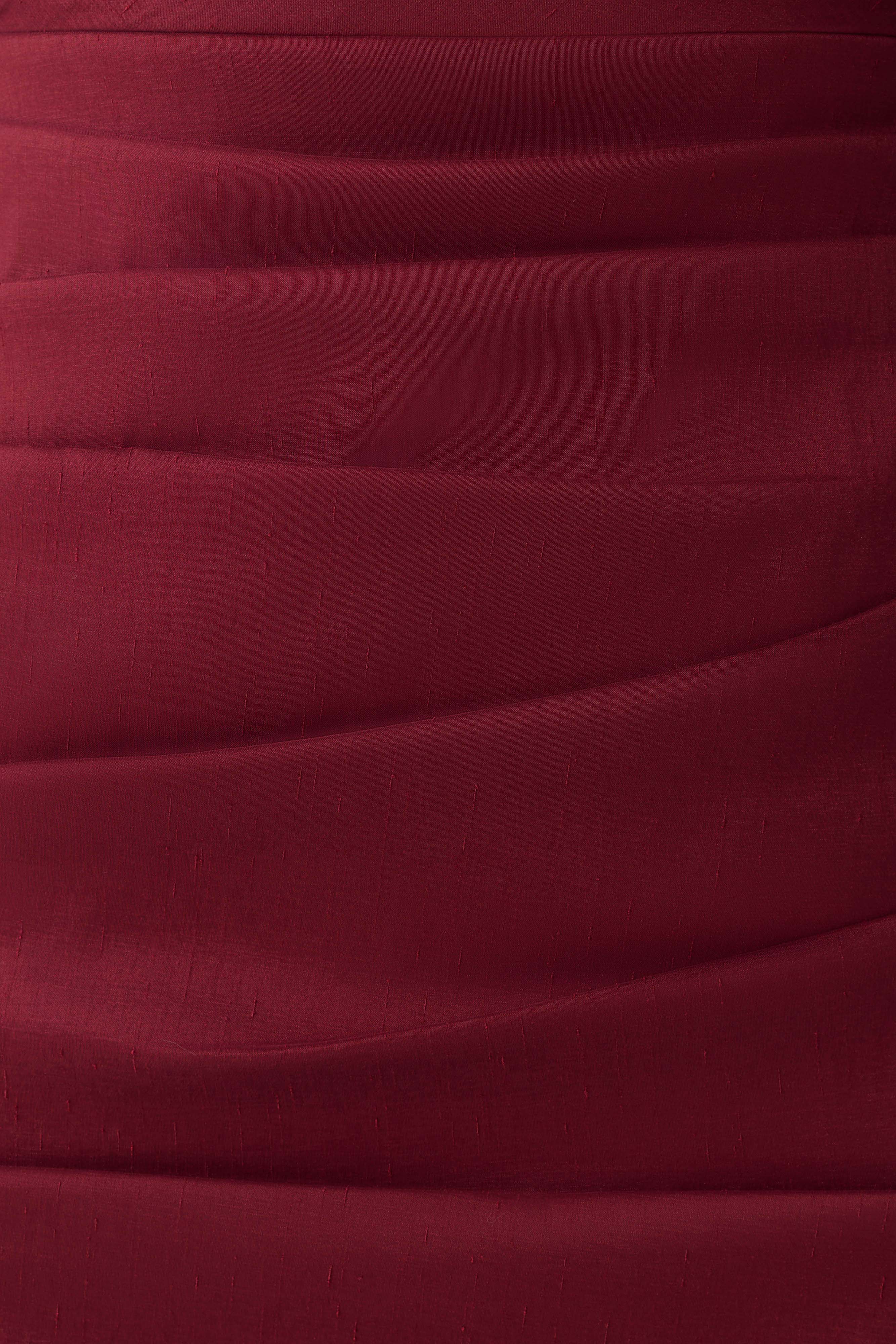 Thelma Bardot Maxi Dress - Wine - Image 8