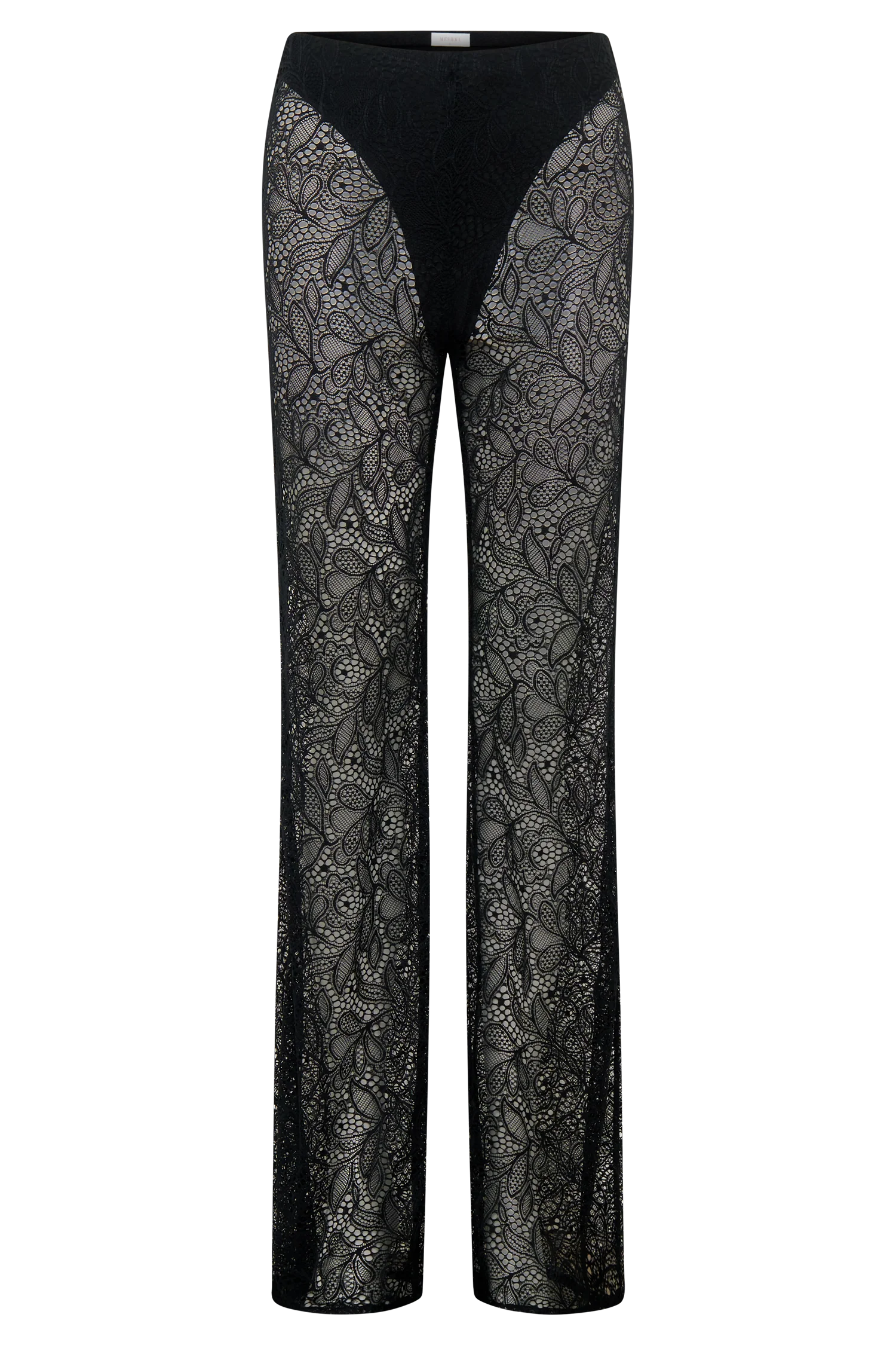 Theodosia Wide Leg Lace Pants - Black - Image 8