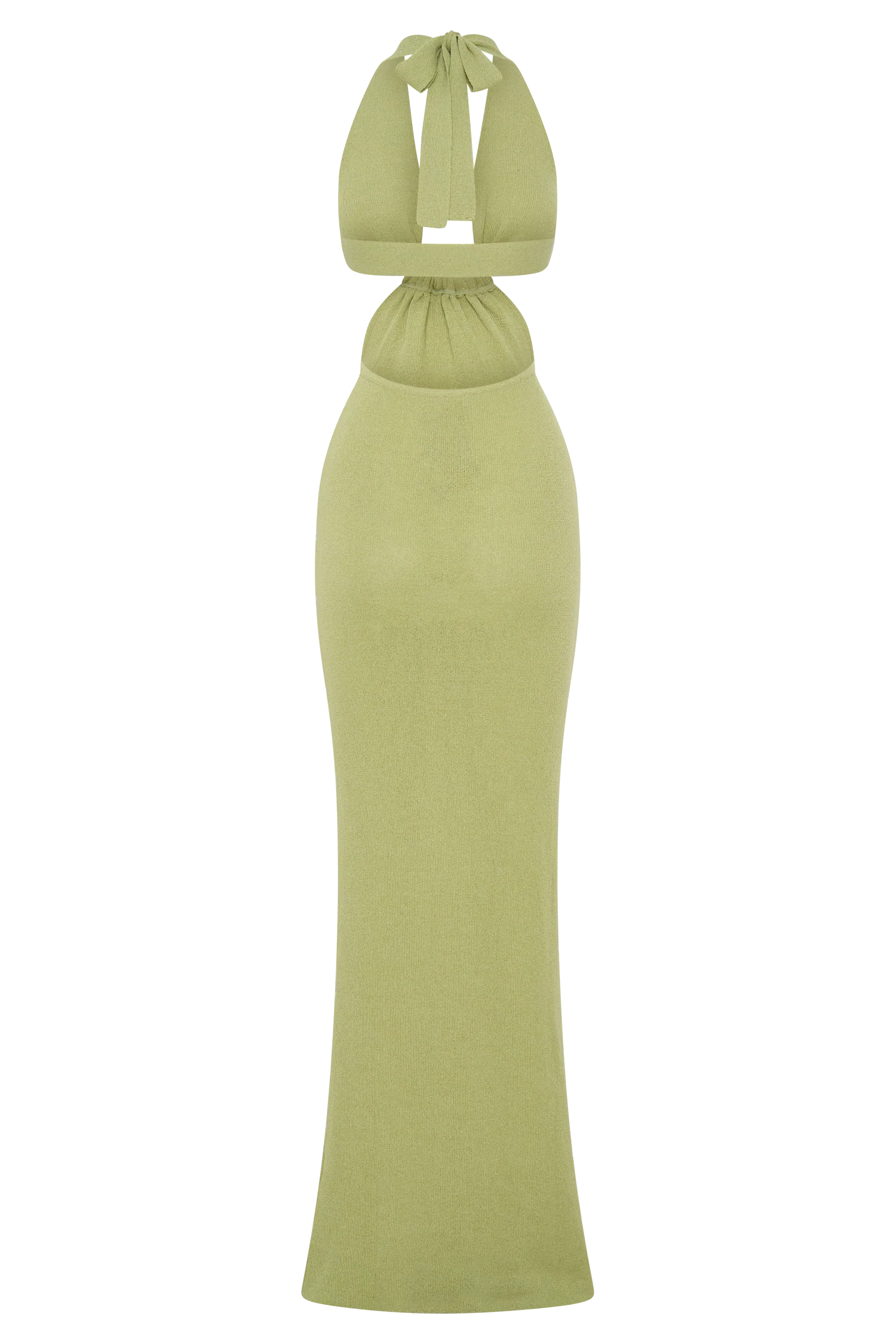 Theresea Halter Knit Maxi Dress - Light Olive - Image 6